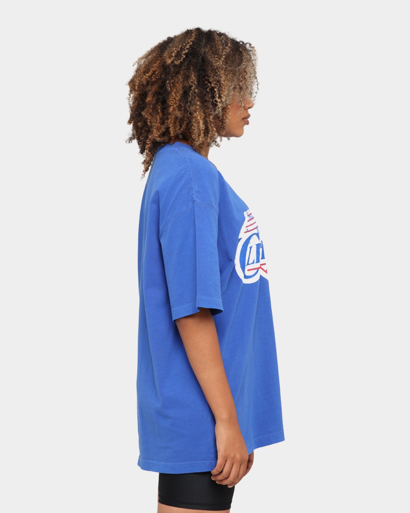 Mitchell & Ness Los Angeles Clippers Oversized TM CLR Logo T-shirt Faded Blue Style001