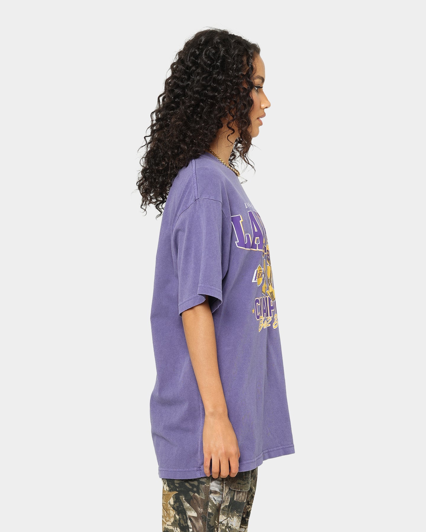 Mitchell & Ness Los Angeles Lakers Vintage Champs Trophy T-Shirt Faded Purple Style001