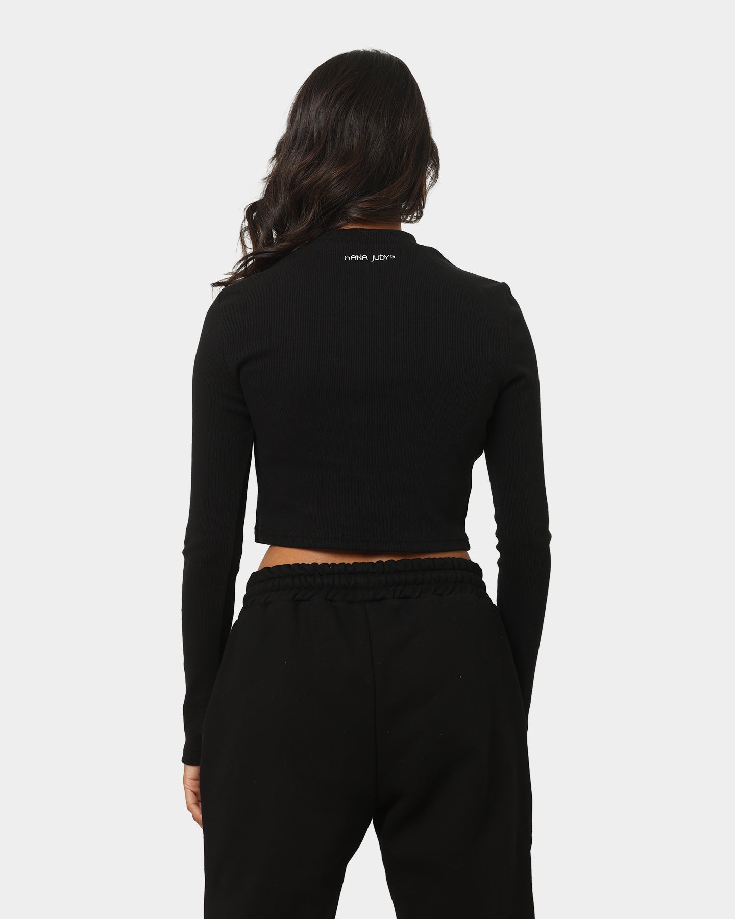 Nana Judy Women's Pepsi Long Sleeve Rib Crop Shirt White