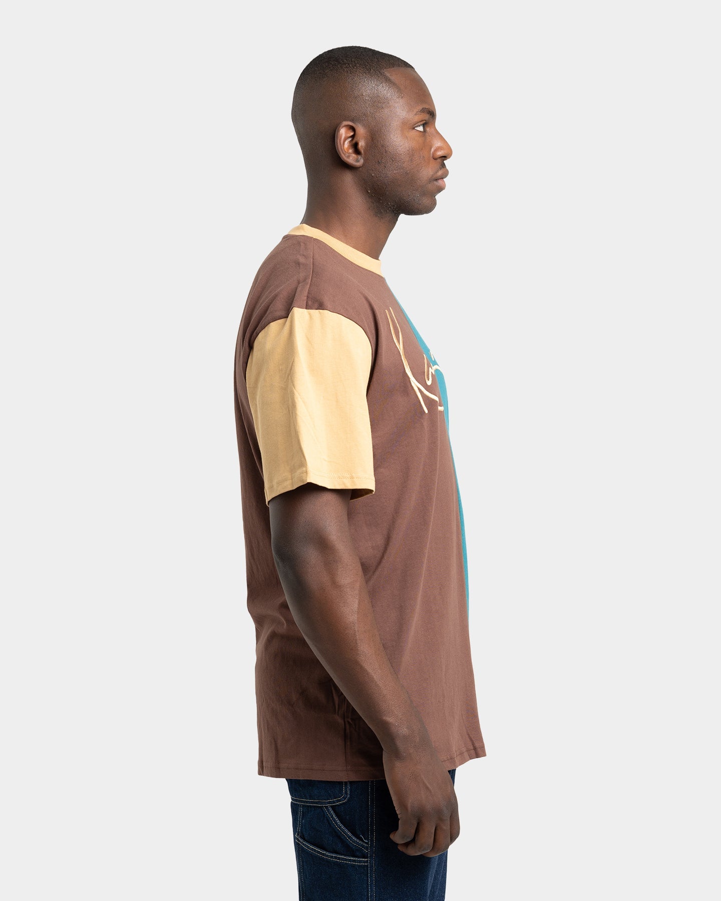 Karl Kani Men's Signature Block T-Shirt Brown