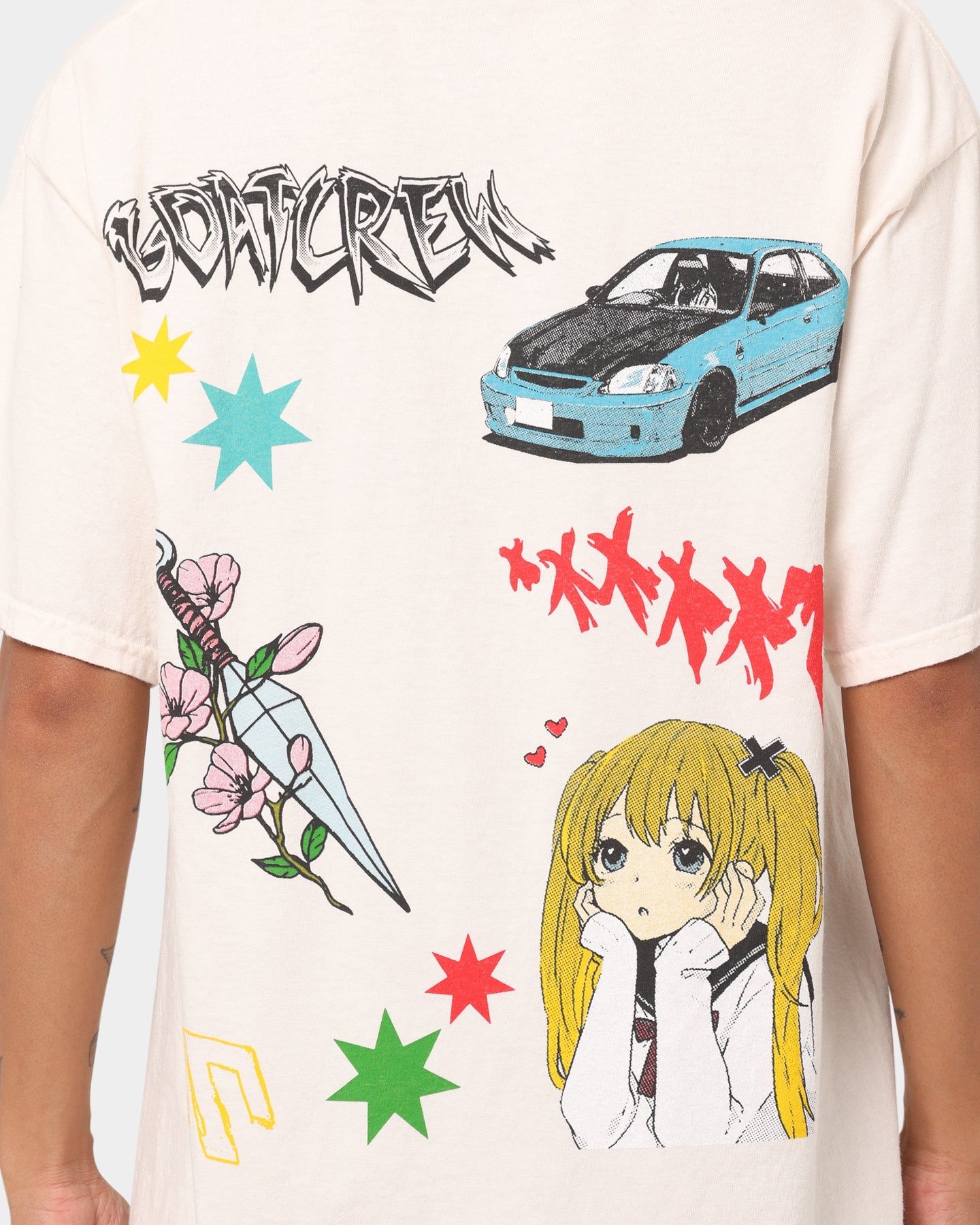 Goat Crew All Over Manga Vintage T-Shirt Off White