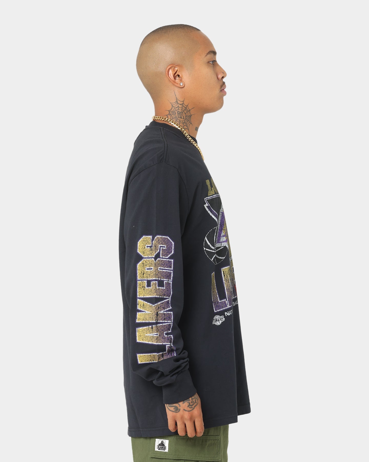 Mitchell & Ness Los Angeles Lakers Fantastic Long Sleeve T-Shirt Faded Black