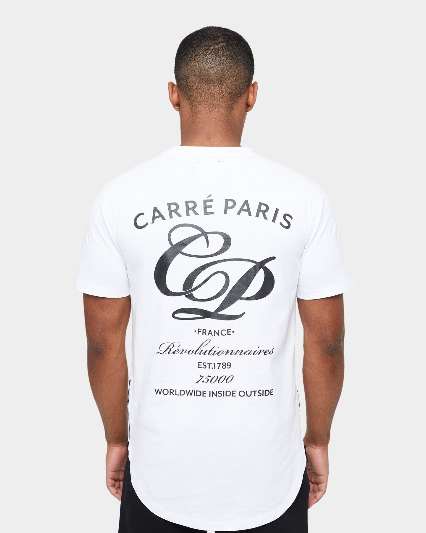 Carre Revolution Zip Drop Tail T-Shirt White