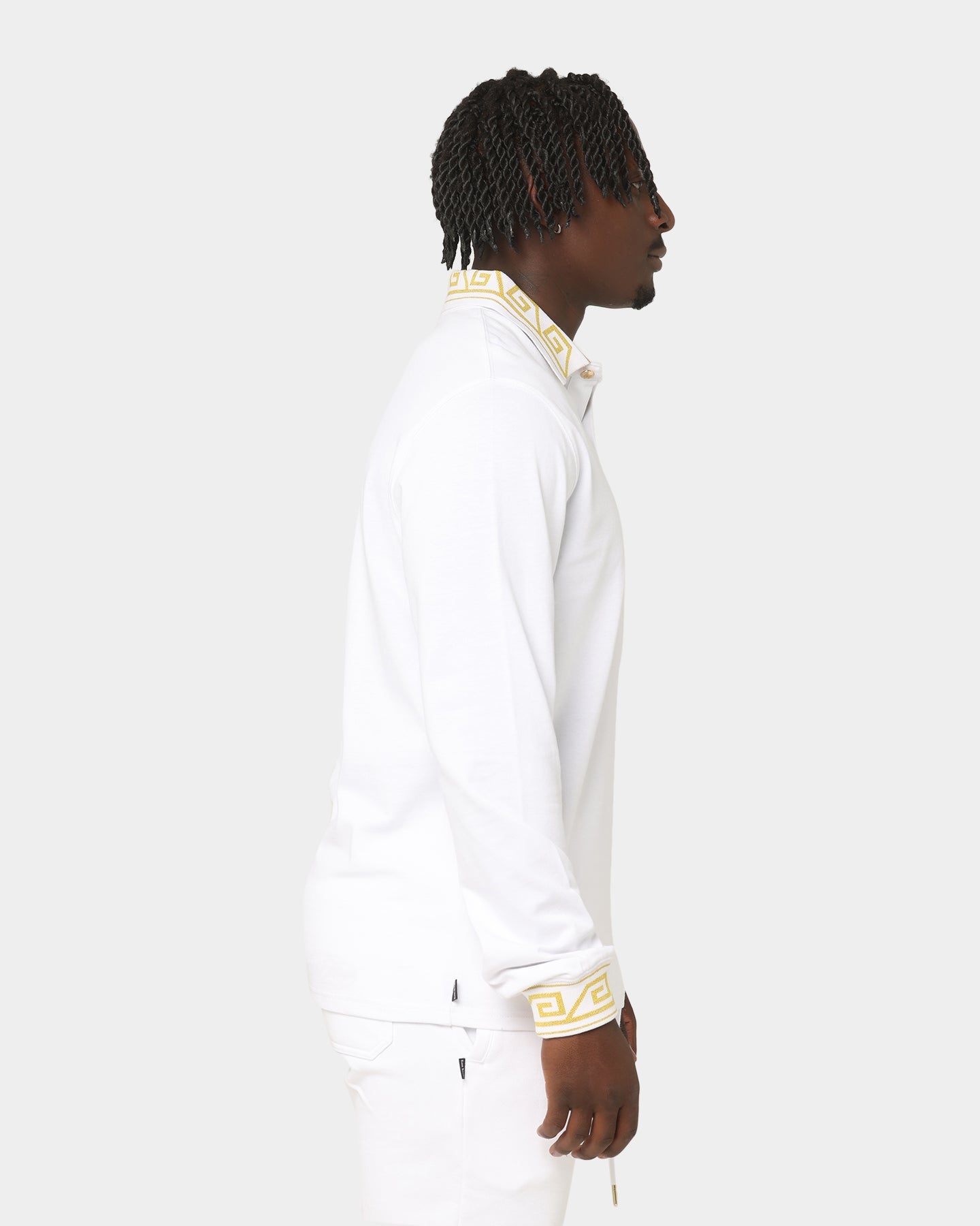 Last Kings City Of Angels Long Sleeve Polo Shirt White