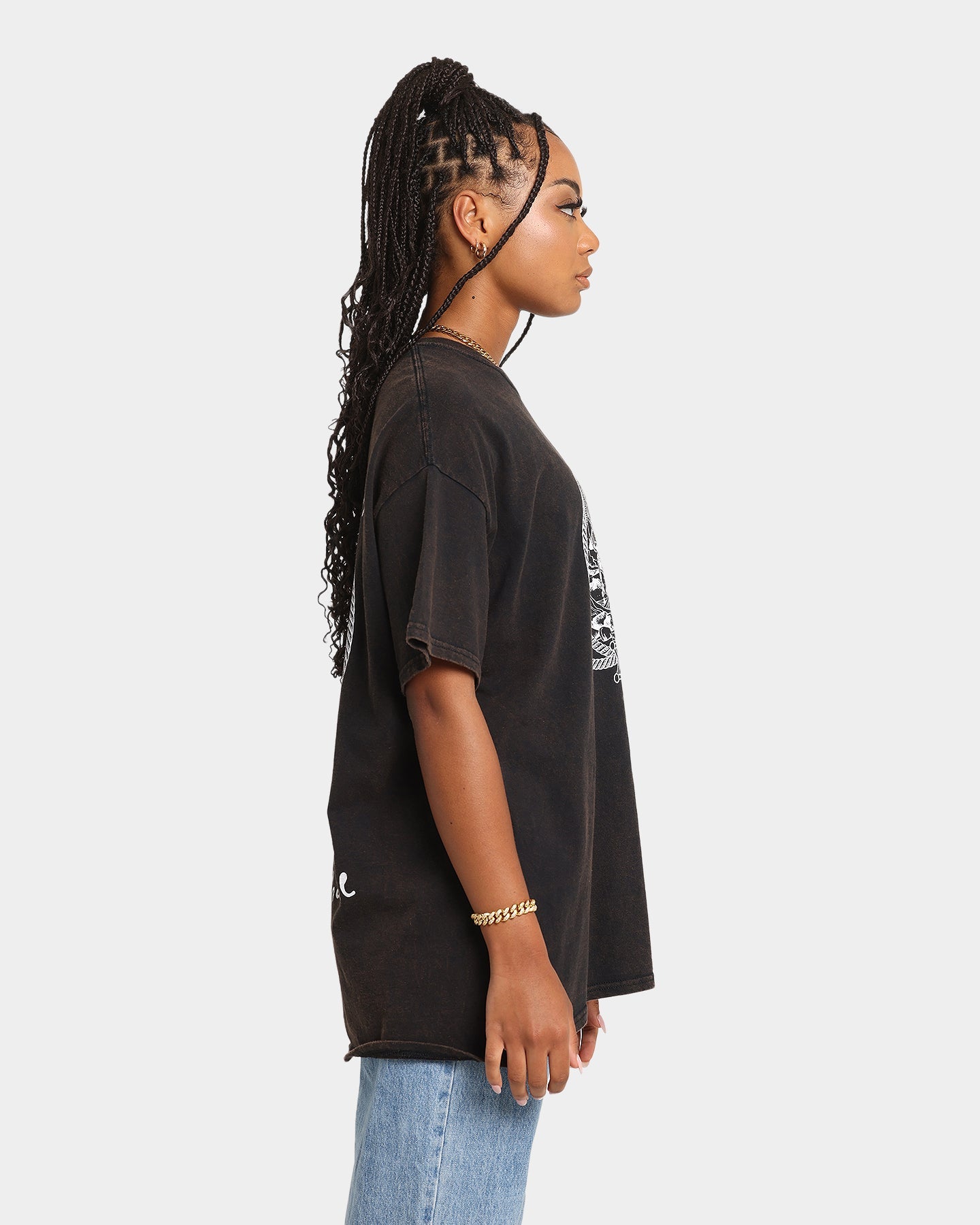 Goat Crew Cowboy Drawing Vintage T-Shirt Black Wash Style001