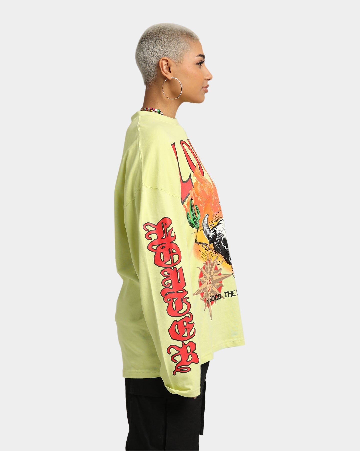 Loiter Rodeo Long Sleeve T-Shirt Yellow Style001