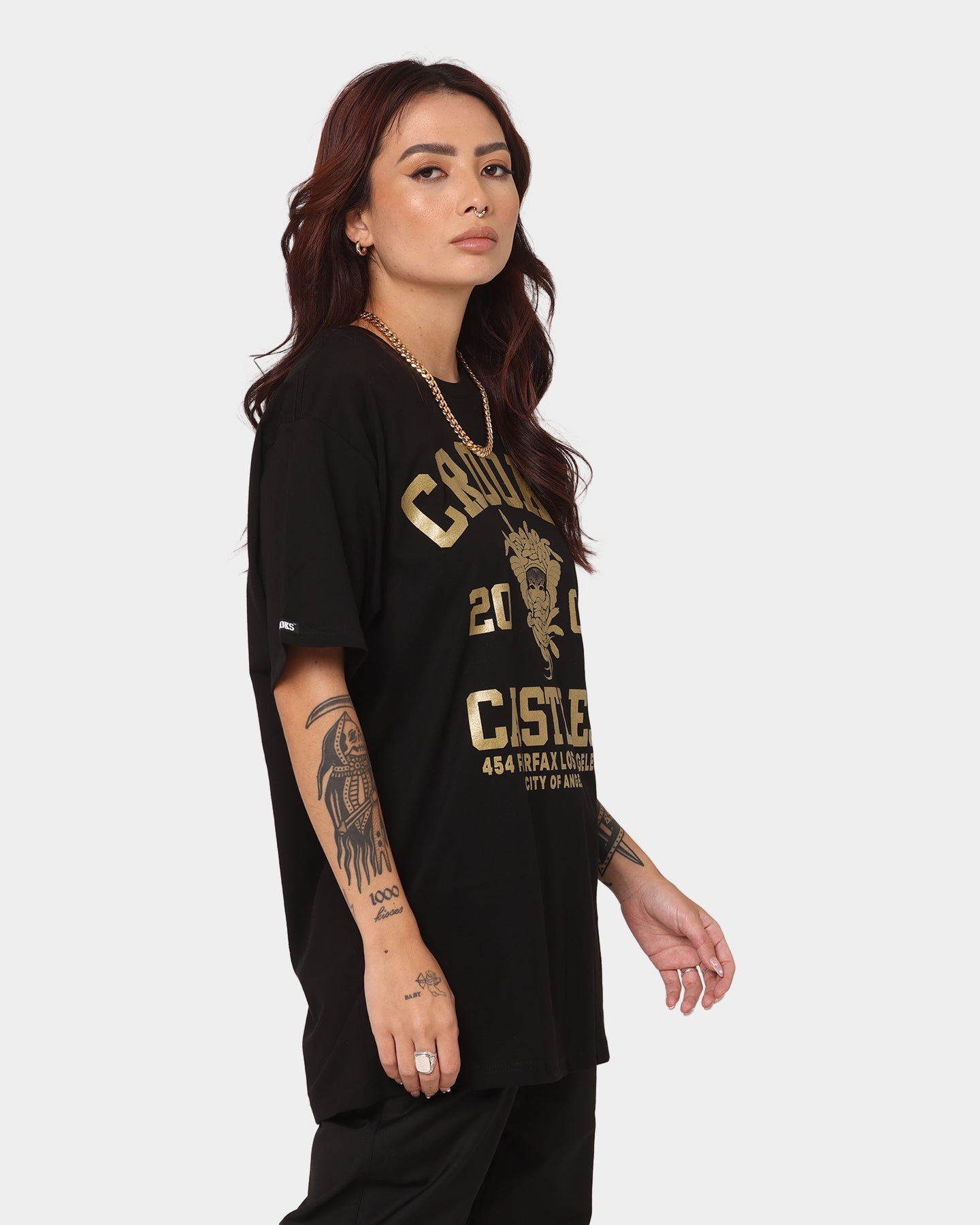 Crooks & Castles Fairfax Varsity T-Shirt Black/Gold Style001