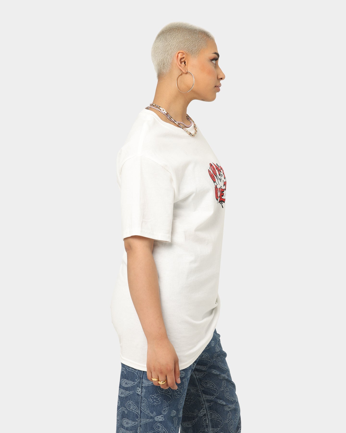 Goat Crew Drip Logo T-Shirt White/Red Style001
