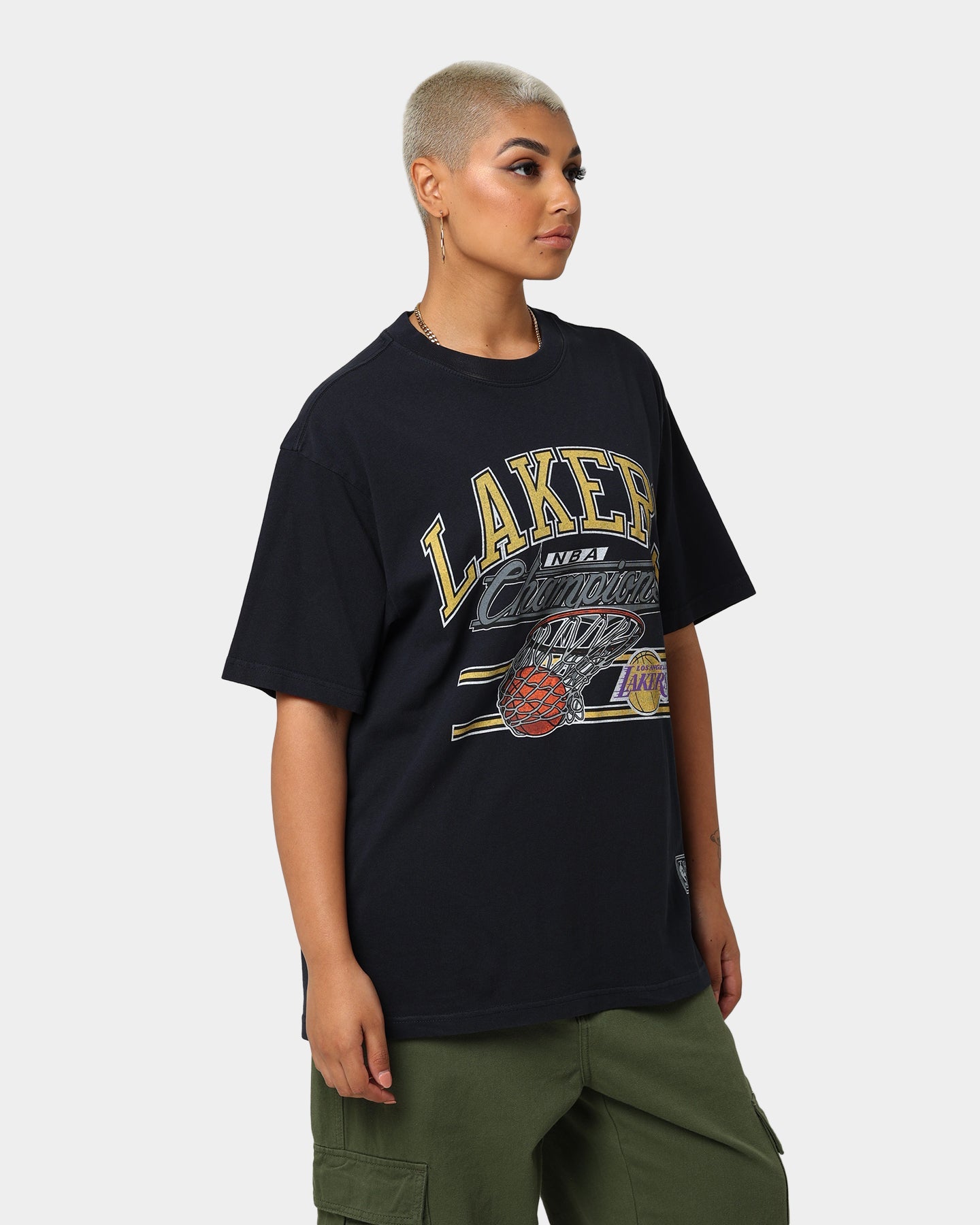 Mitchell & Ness Los Angeles Lakers T-Shirt Faded Black Style001