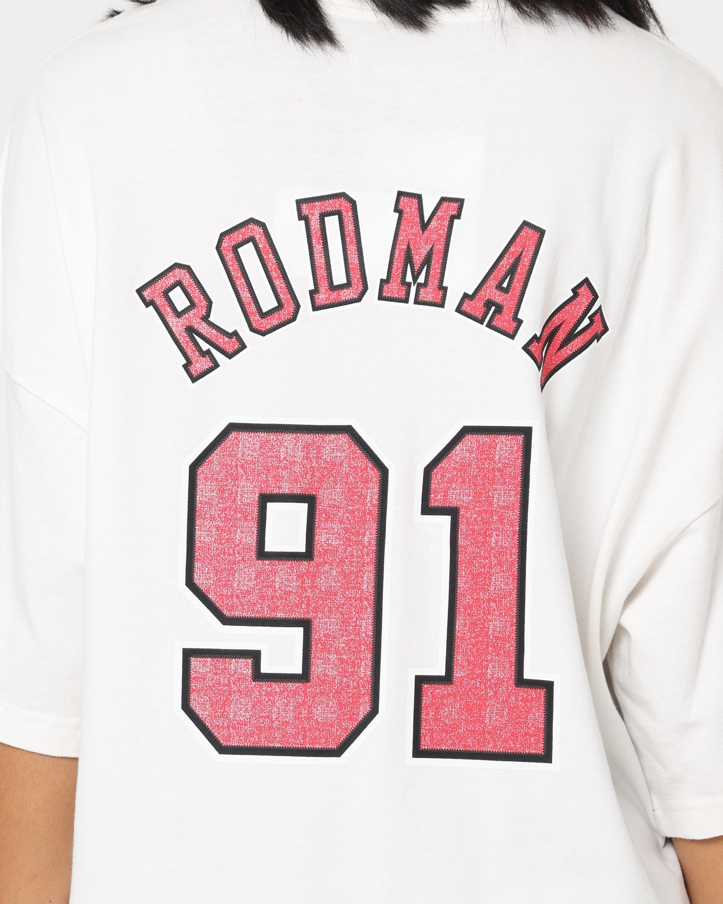 Mitchell & Ness Chicago Bulls Dennis Rodman #91 N & N Oversized T-Shirt Vintage White Style001