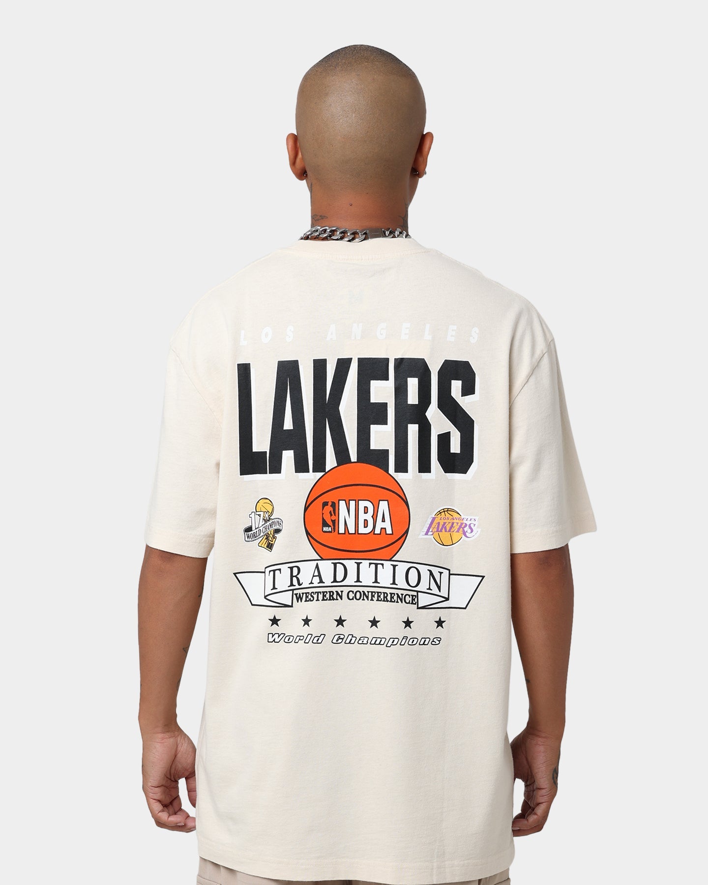 Mitchell & Ness Los Angeles Lakers Tradition T-Shirt Khaki
