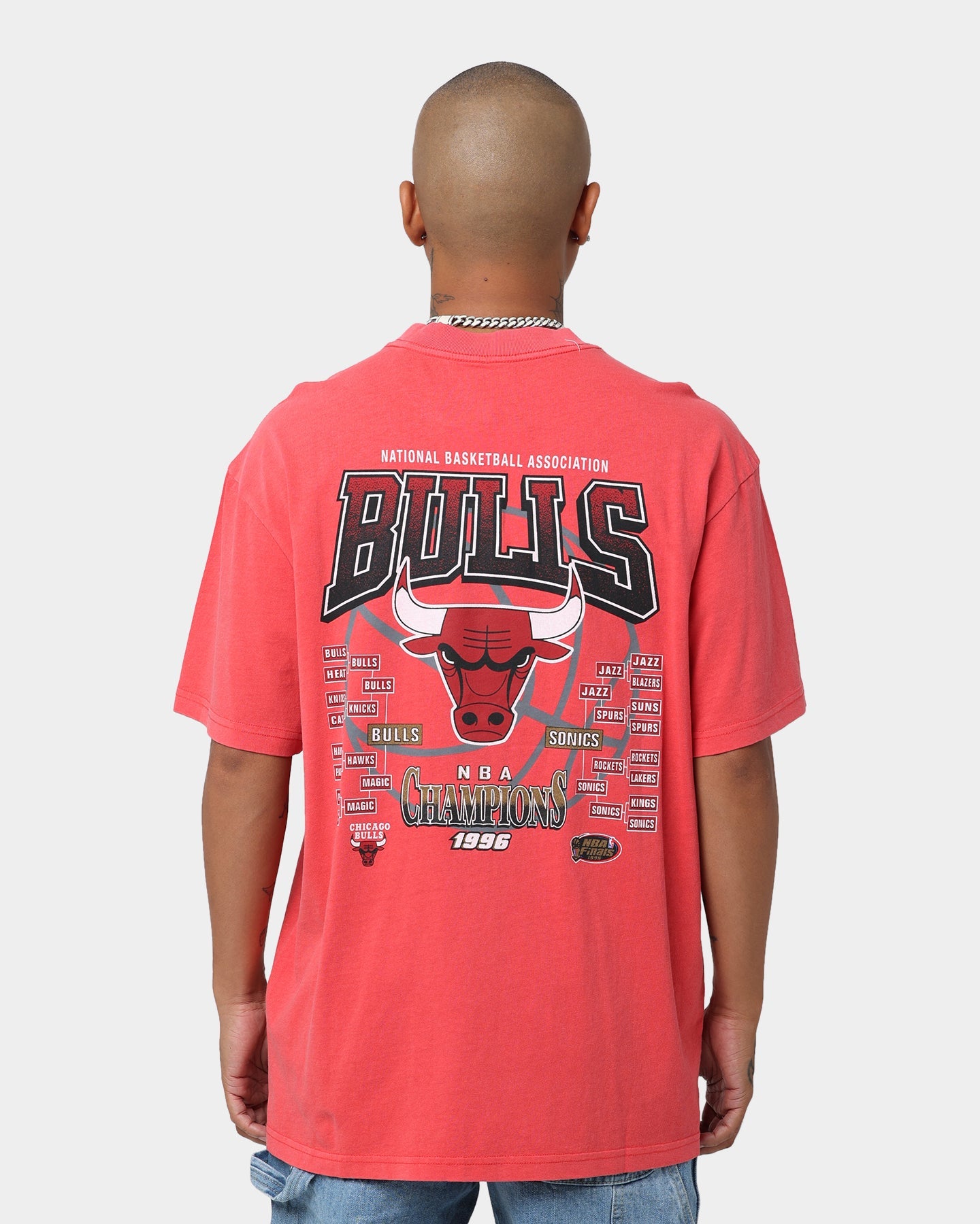 Mitchell & Ness Finals Chicago Bulls Finals Vintage T-Shirt Faded Red