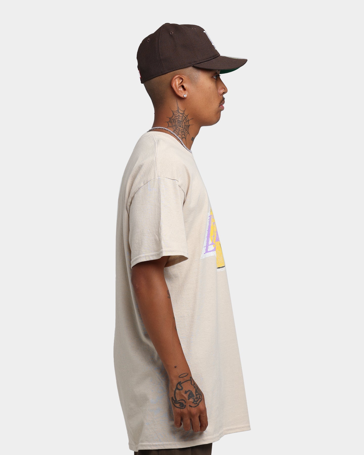 Mitchell & Ness Los Angeles Lakers Sandstone Team Logo T-Shirt Stone