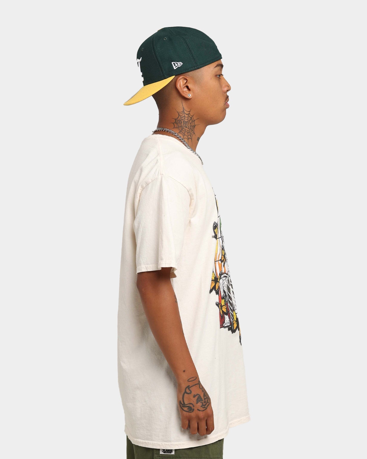 Goat Crew Green Skeleton Vintage T-Shirt Off White