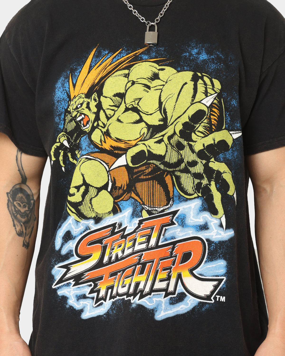 Goat Crew X Street Fighter Blanka Vintage T-Shirt Black Wash