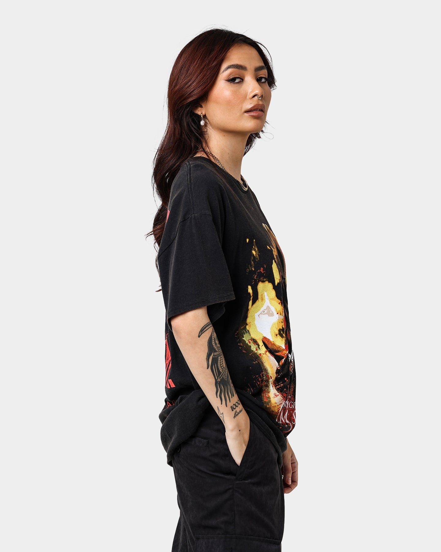American Thrift X A Nightmare on Elm Street Never Sleep Vintage T-Shirt Vintage Black Style001
