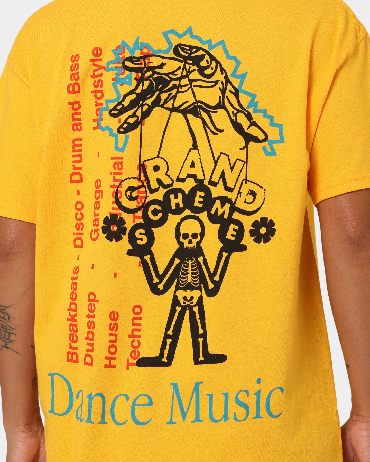 Grand Scheme Dance Music T-Shirt Yellow