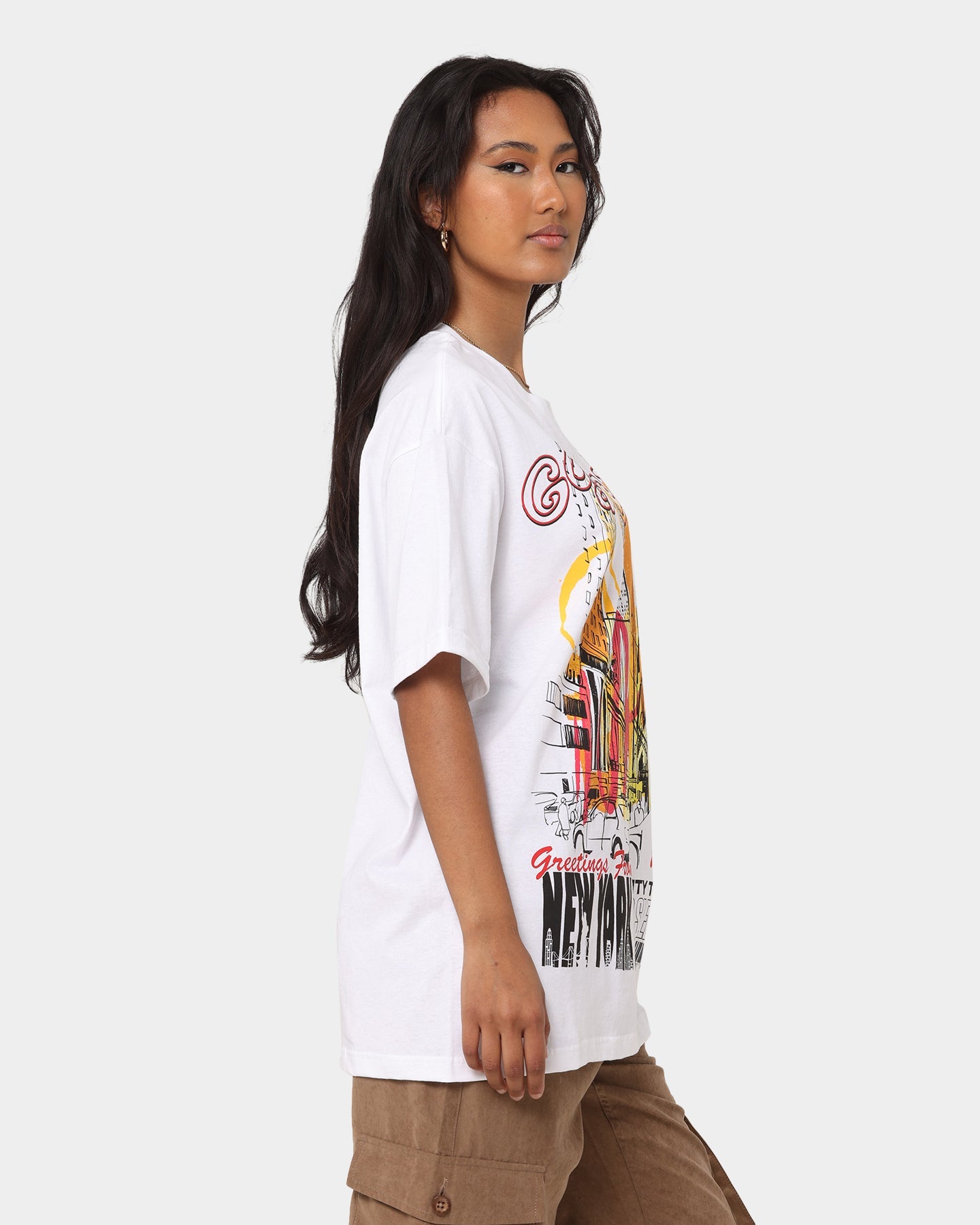 Goat Crew New York Greetings T-Shirt White Style001