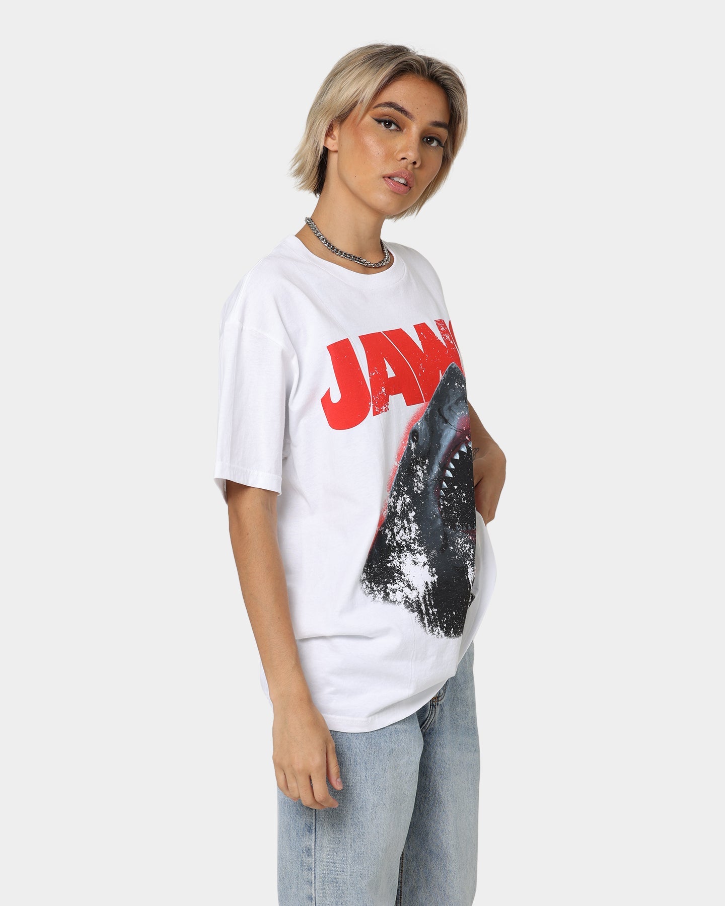 American Thrift Jaws T-Shirt White Style001