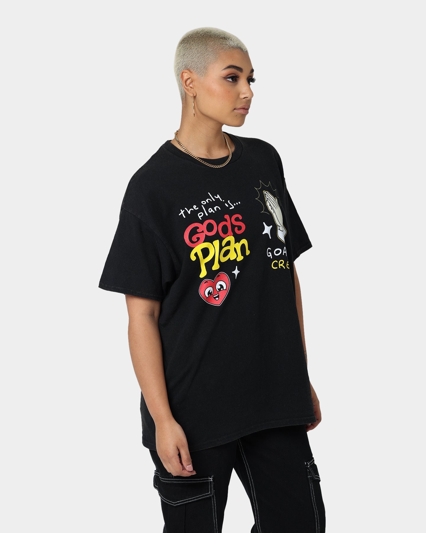 Goat Crew Godsplan T-Shirt Washed Black Style001