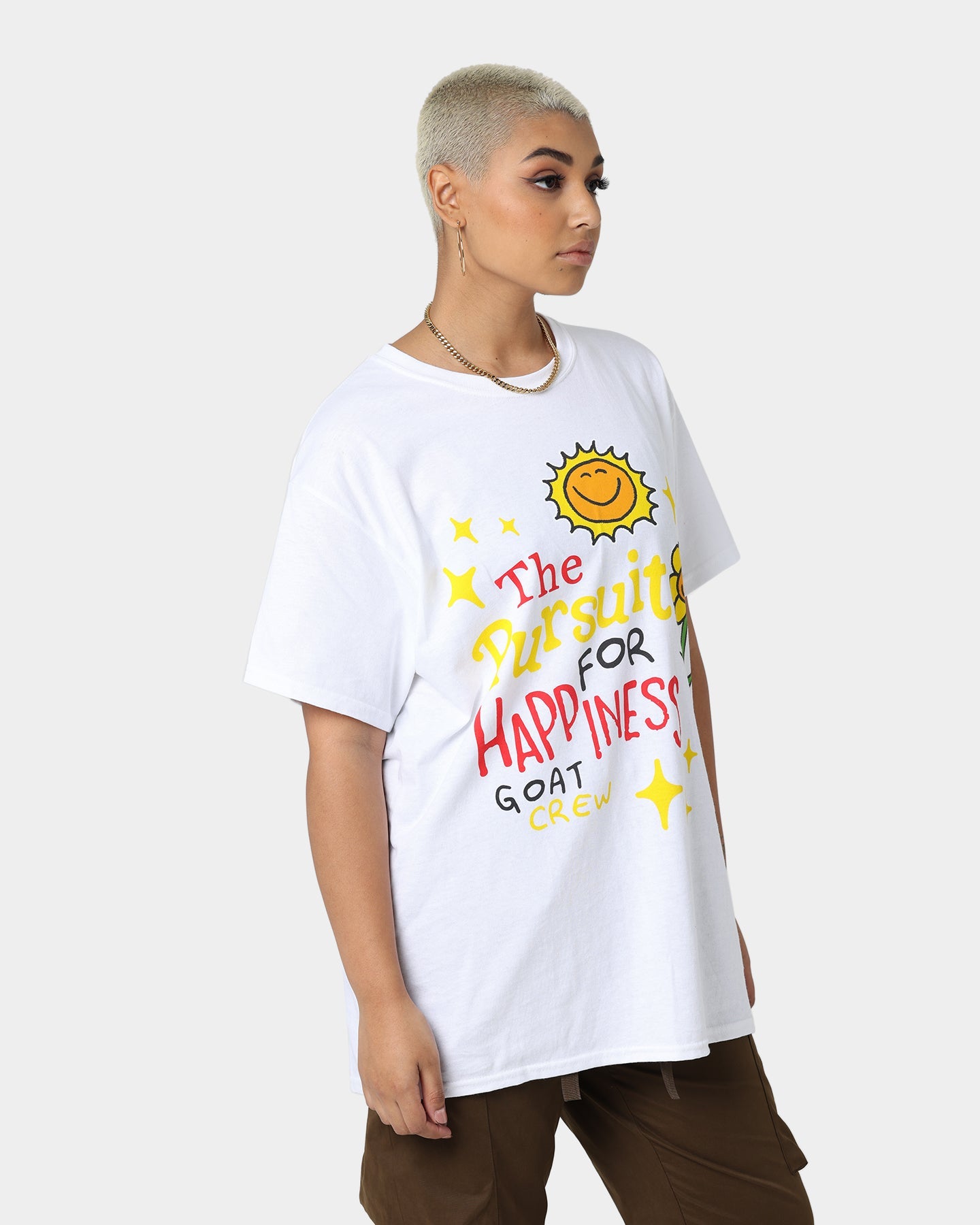 Goat Crew Pursuit 4 Happiness T-Shirt White Style001