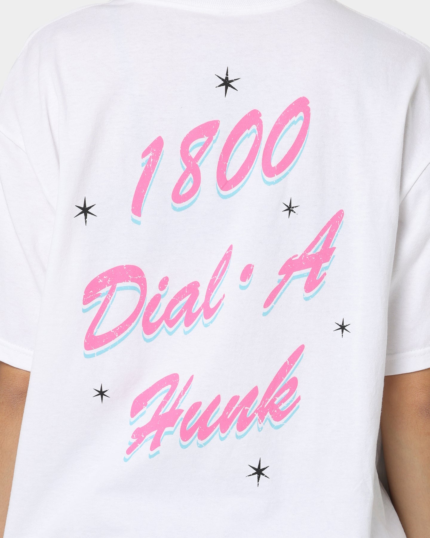 American Thrift X Johnny Bravo Dial-A-Hunk T-Shirt White Style001