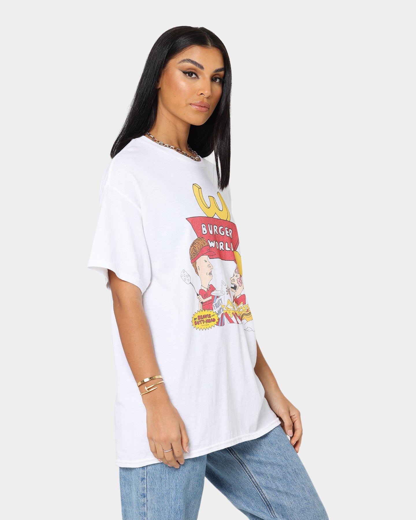 American Thrift American Thrift X Beavis & Butthead Burger World T-Shirt White Style001