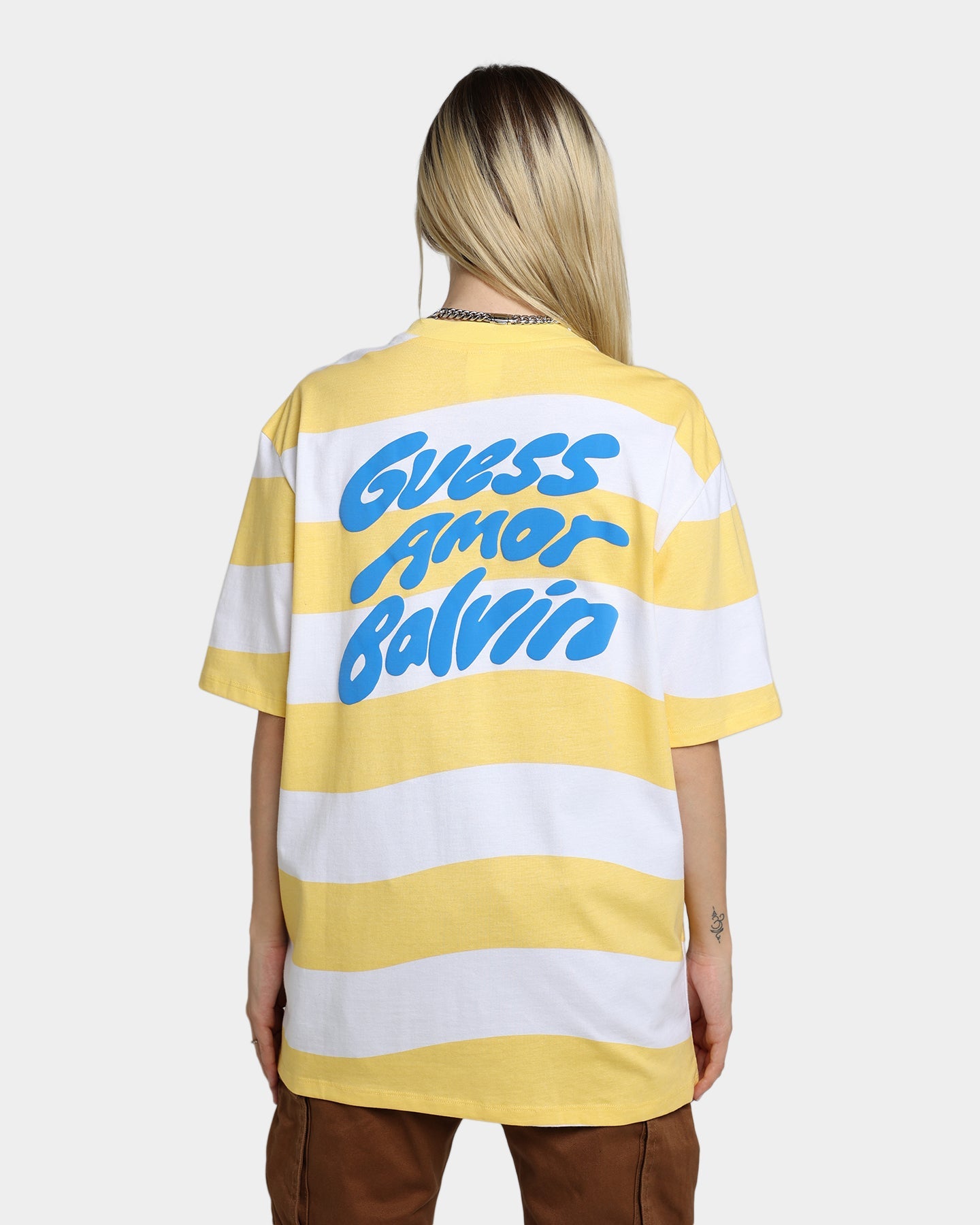 Guess Originals GUESS Originals X J Balvin Wavy T-Shirt Yellow Sunspots Style001