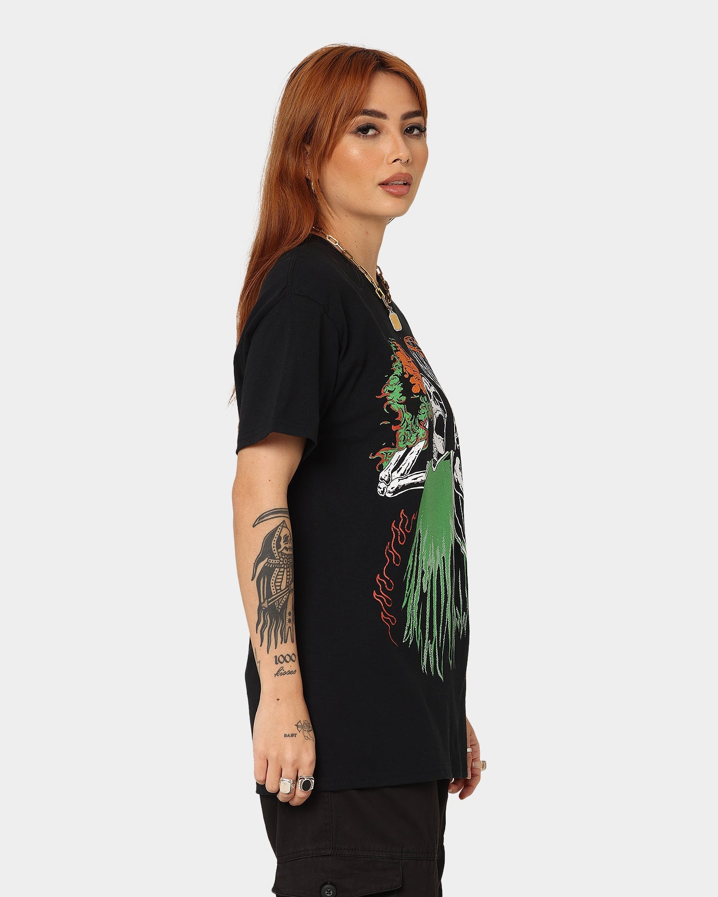 Goat Crew Playoff Skeleton T-Shirt Black/Green Style001