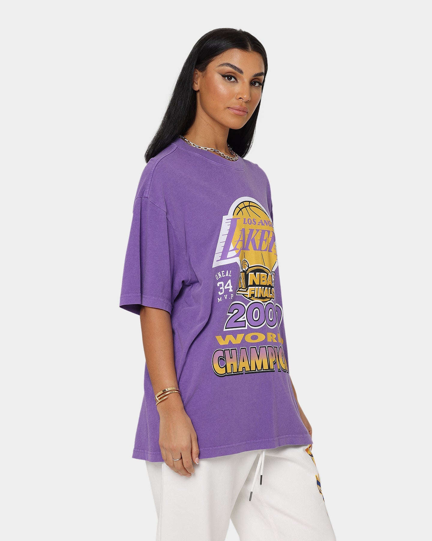 Mitchell & Ness Los Angeles Lakers 2000s World Champions T-Shirt Purple Style001