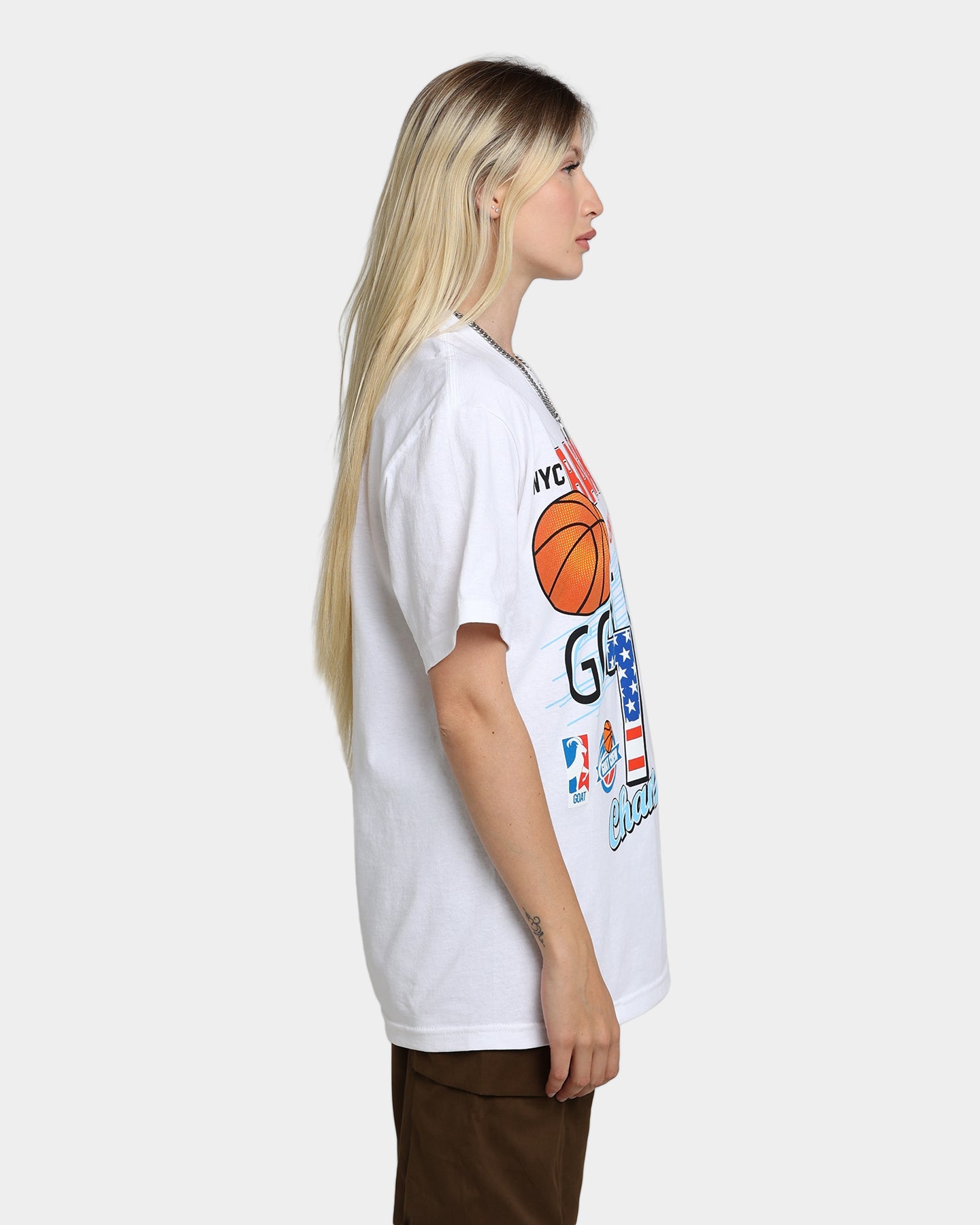 Goat Crew New York Champs T-Shirt White Style001