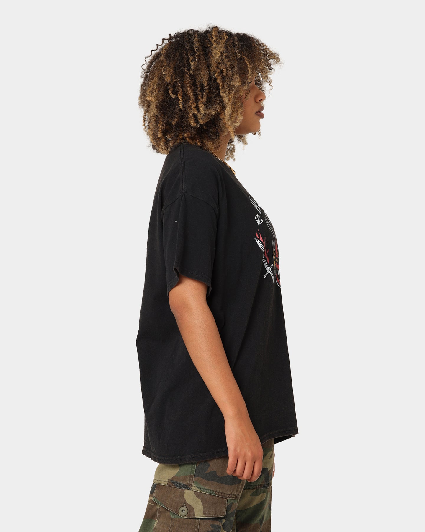 Goat Crew Goat Crew X Stranger Things Hellfire Club Vintage T-Shirt Washed Black Style001
