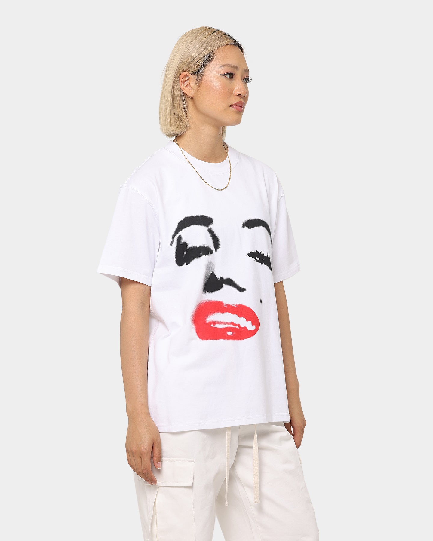 Carré X Marilyn Monroe Red Lips T-Shirt White Style001