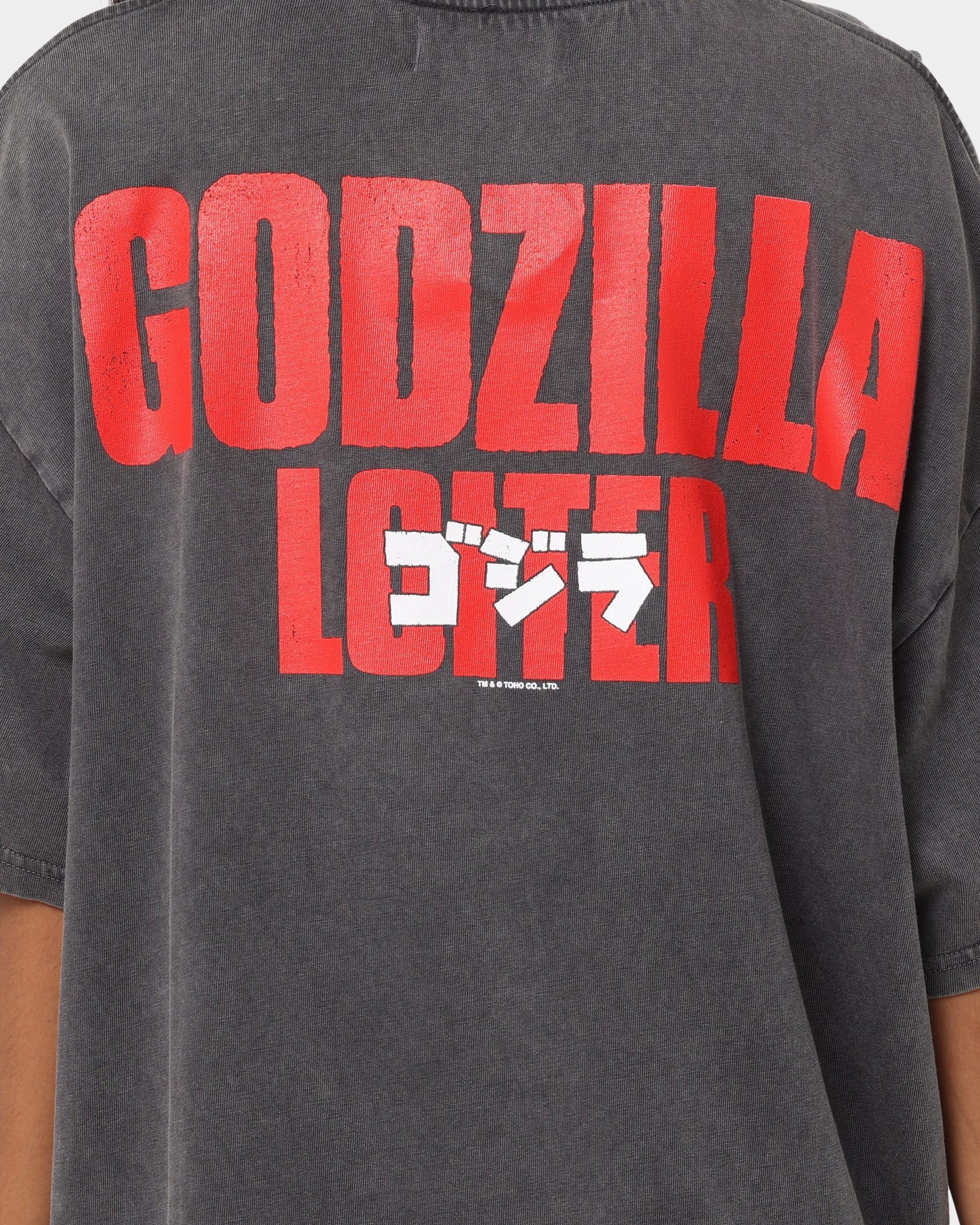 Loiter X Godzilla Godzilla Vintage T-Shirt Charcoal Style001