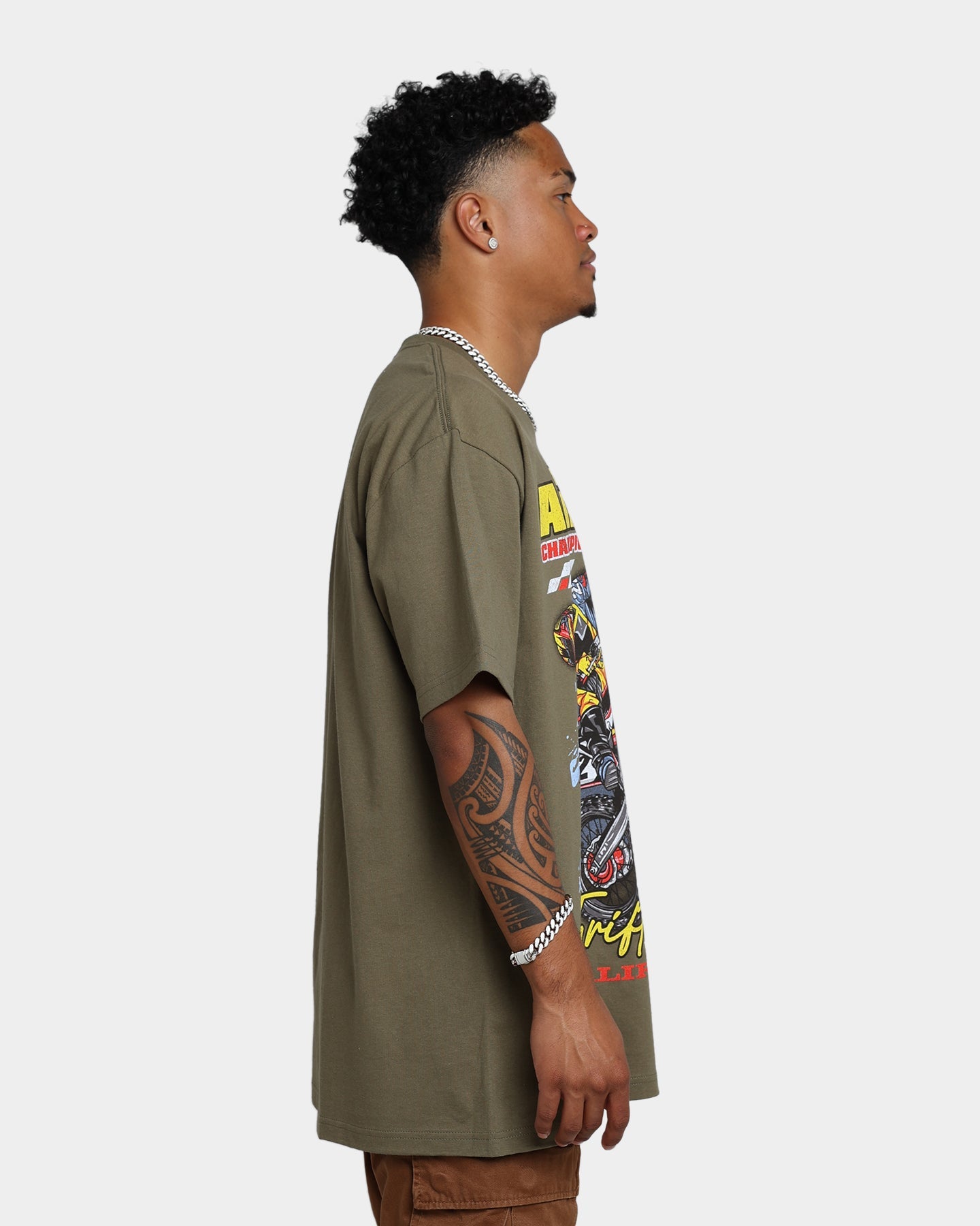 American Thrift Dirt Bike T-Shirt Military
