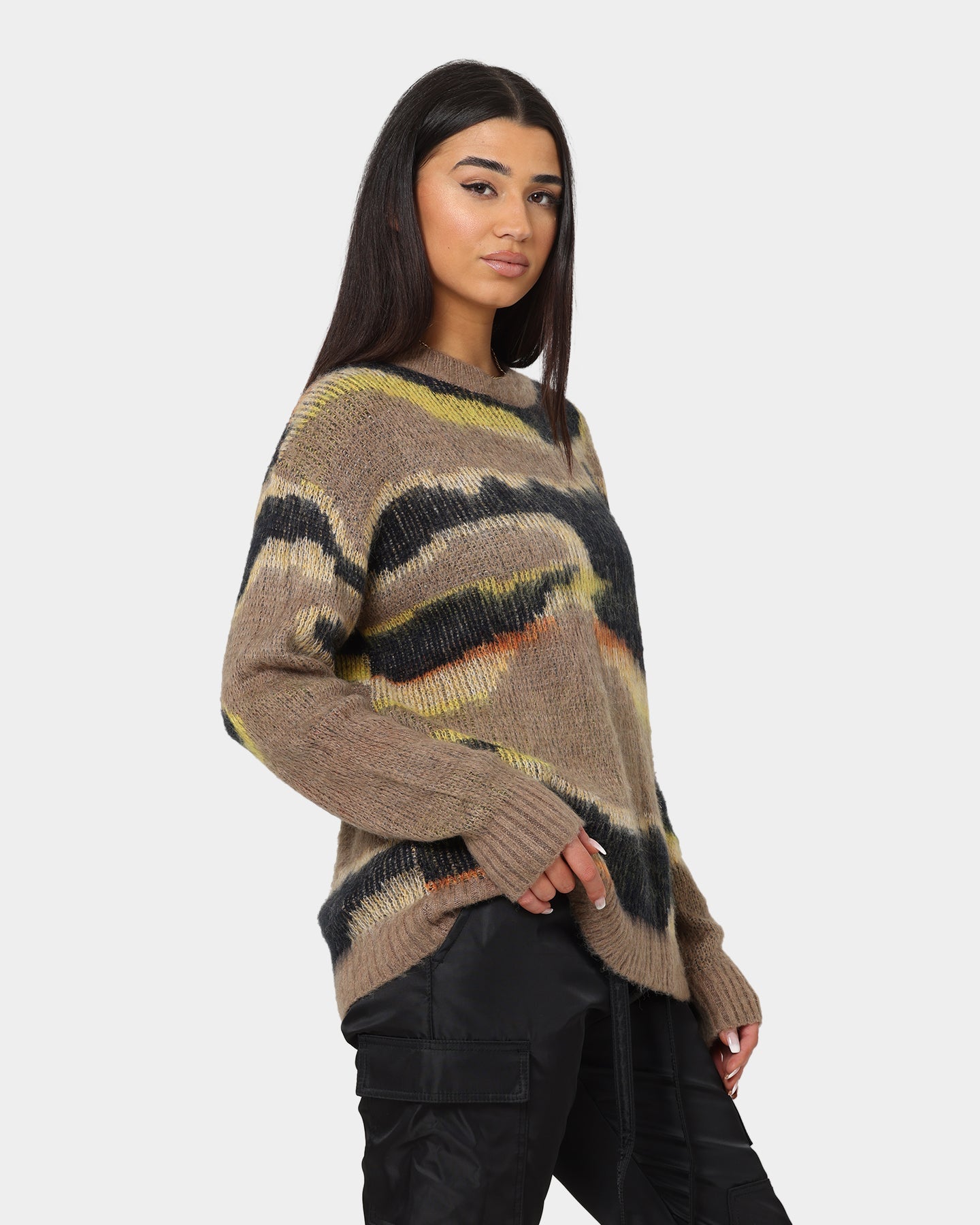 MNML Big Camo Sweatshirt Olive Style001