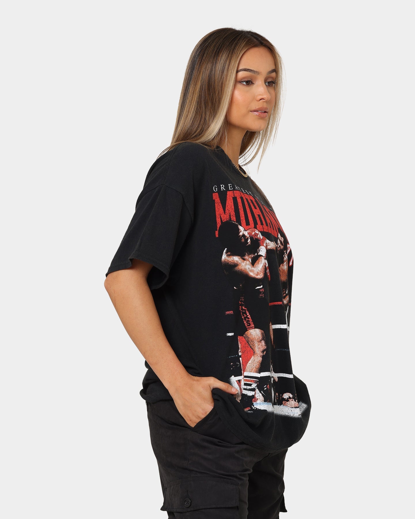 Goat Crew X Muhammad Ali Knock Out T-Shirt Black Wash Style001