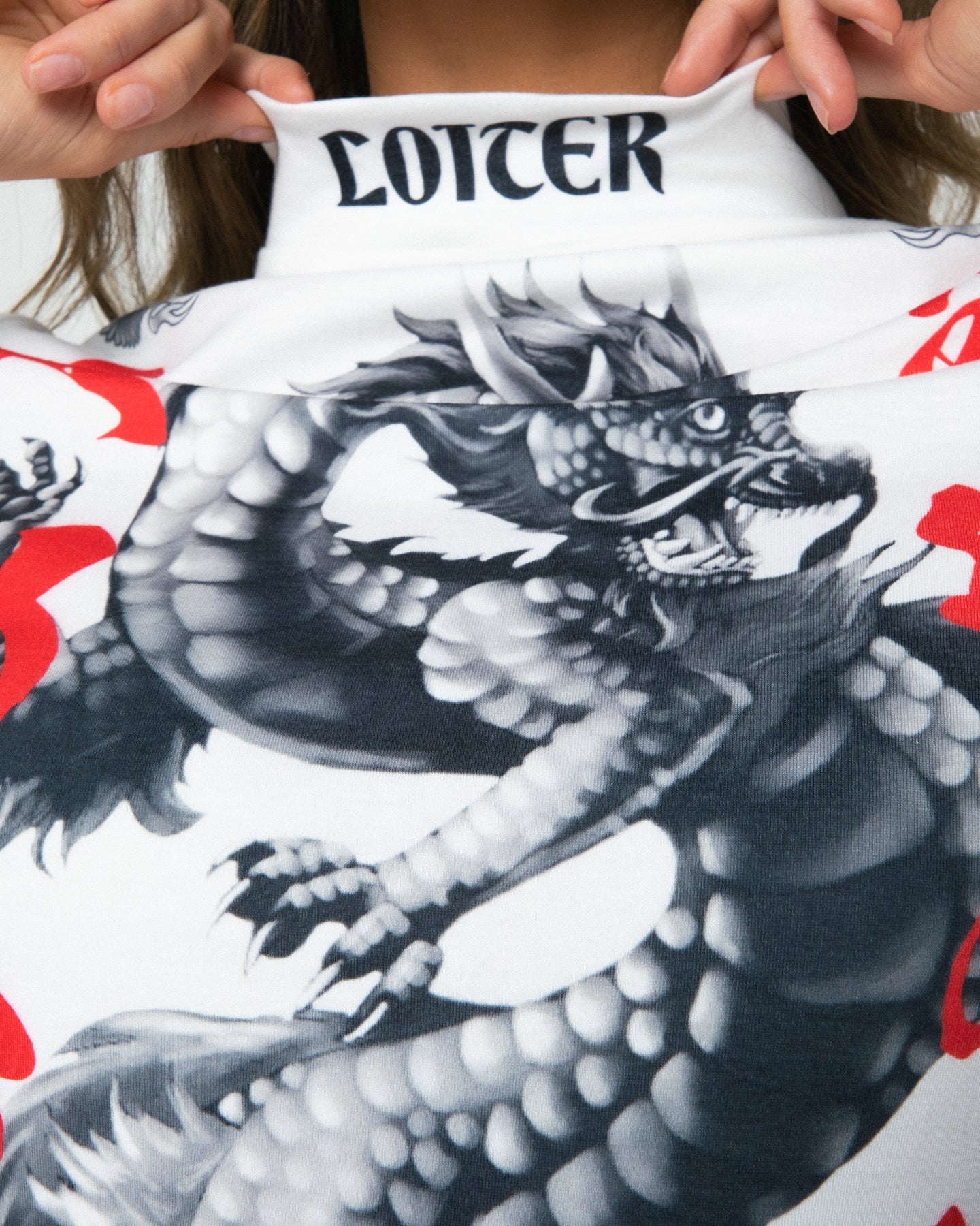 Loiter Drago Long Sleeve T-Shirt Off White Style001