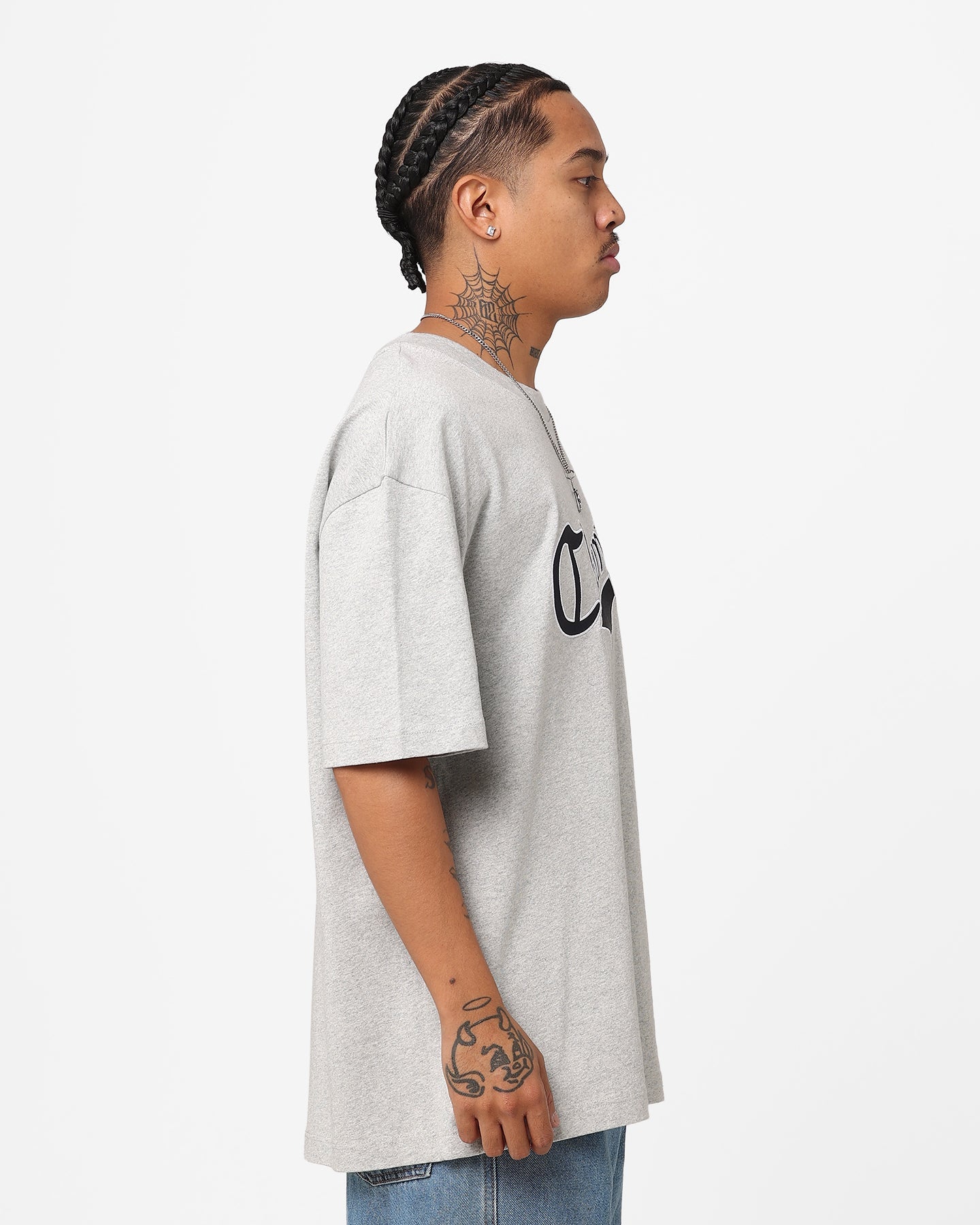 Champion Heritage Collegiate Cursive Logo T-Shirt Oxford Heather