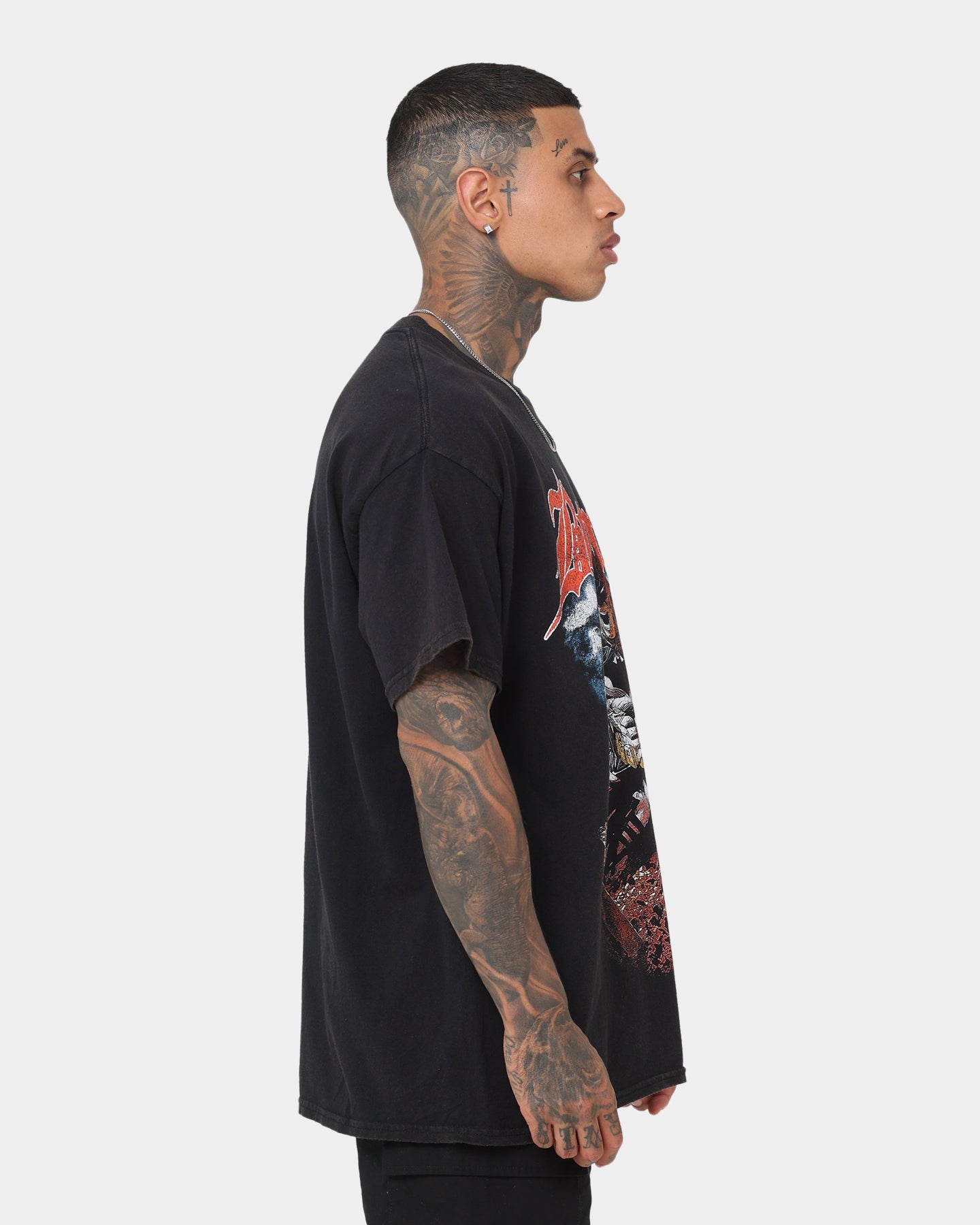 Goat Crew X DC Batman Metal Vintage T-Shirt Black Wash