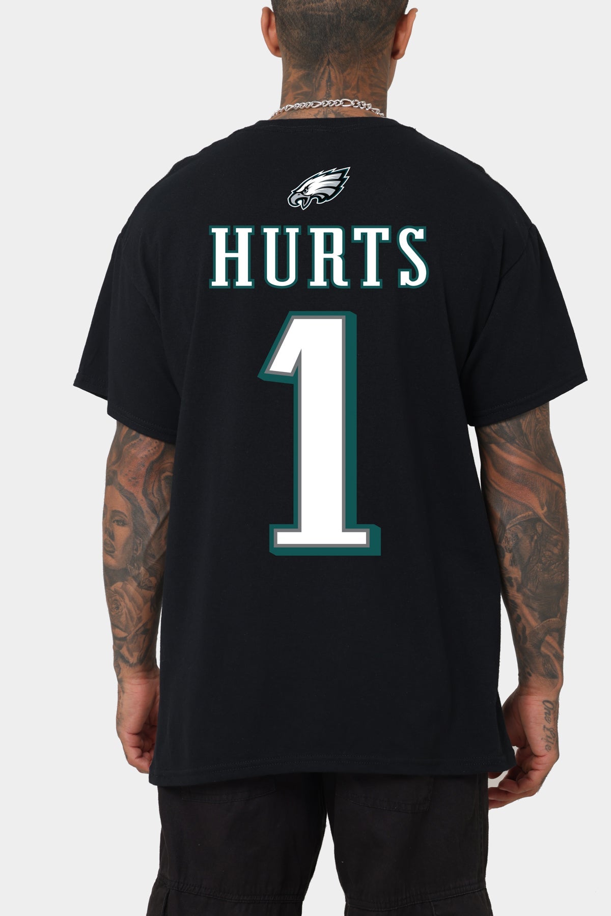 Majestic Athletic Name & Number Tee Eagles Hurt Black