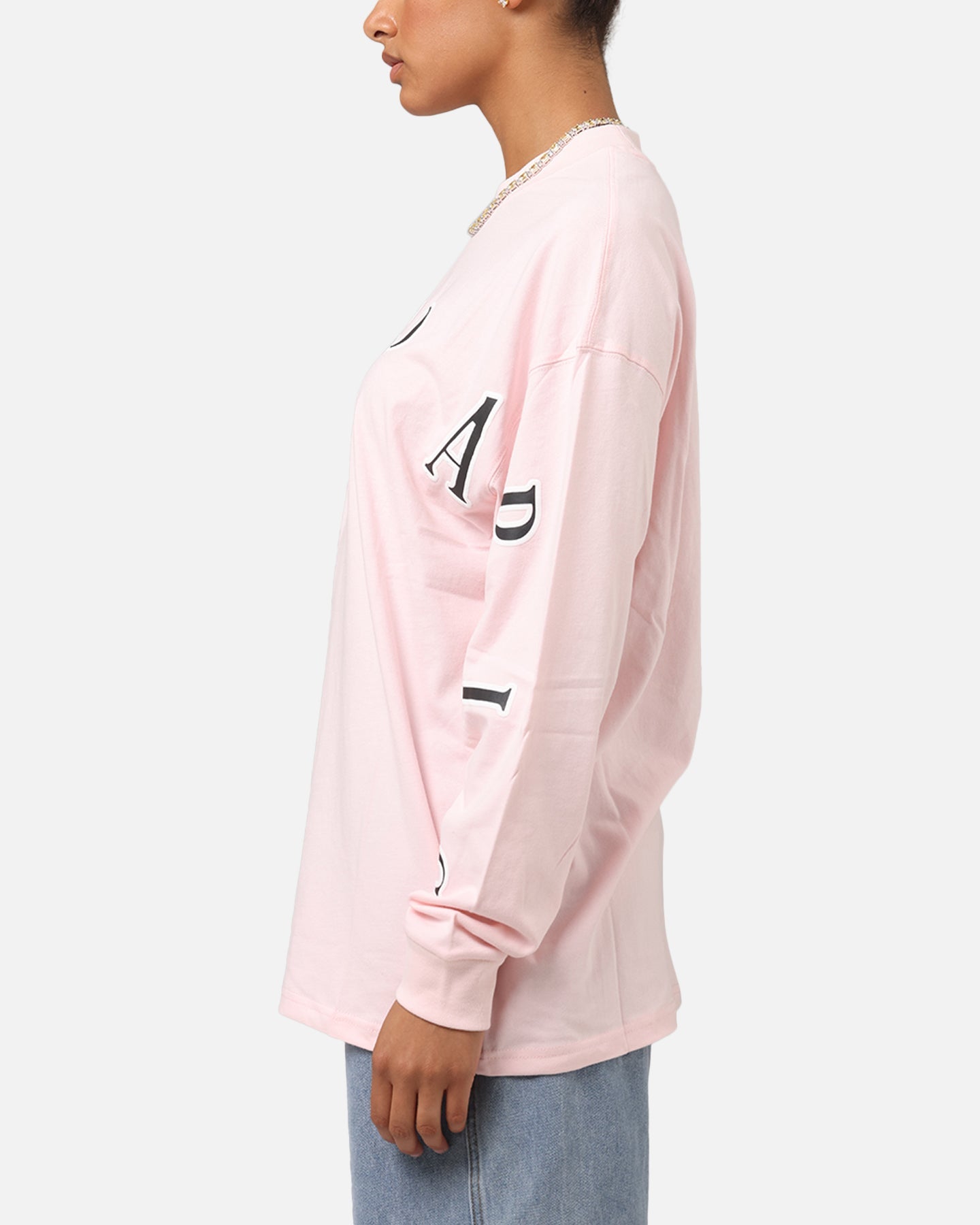 Carre Global Oversized Long Sleeve T-Shirt Pink Style001