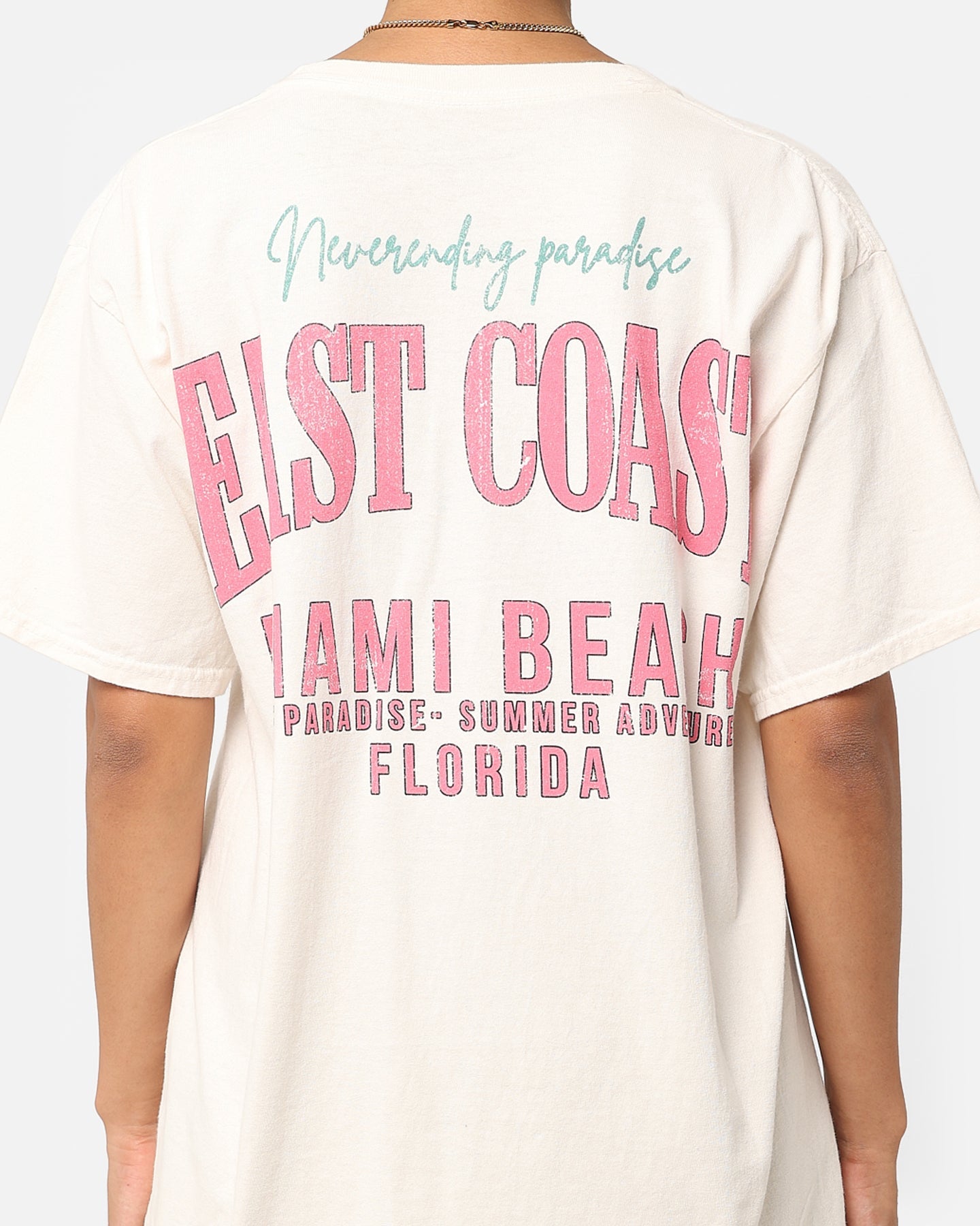 American Thrift Miami Beach Vintage T-Shirt Off White Style001