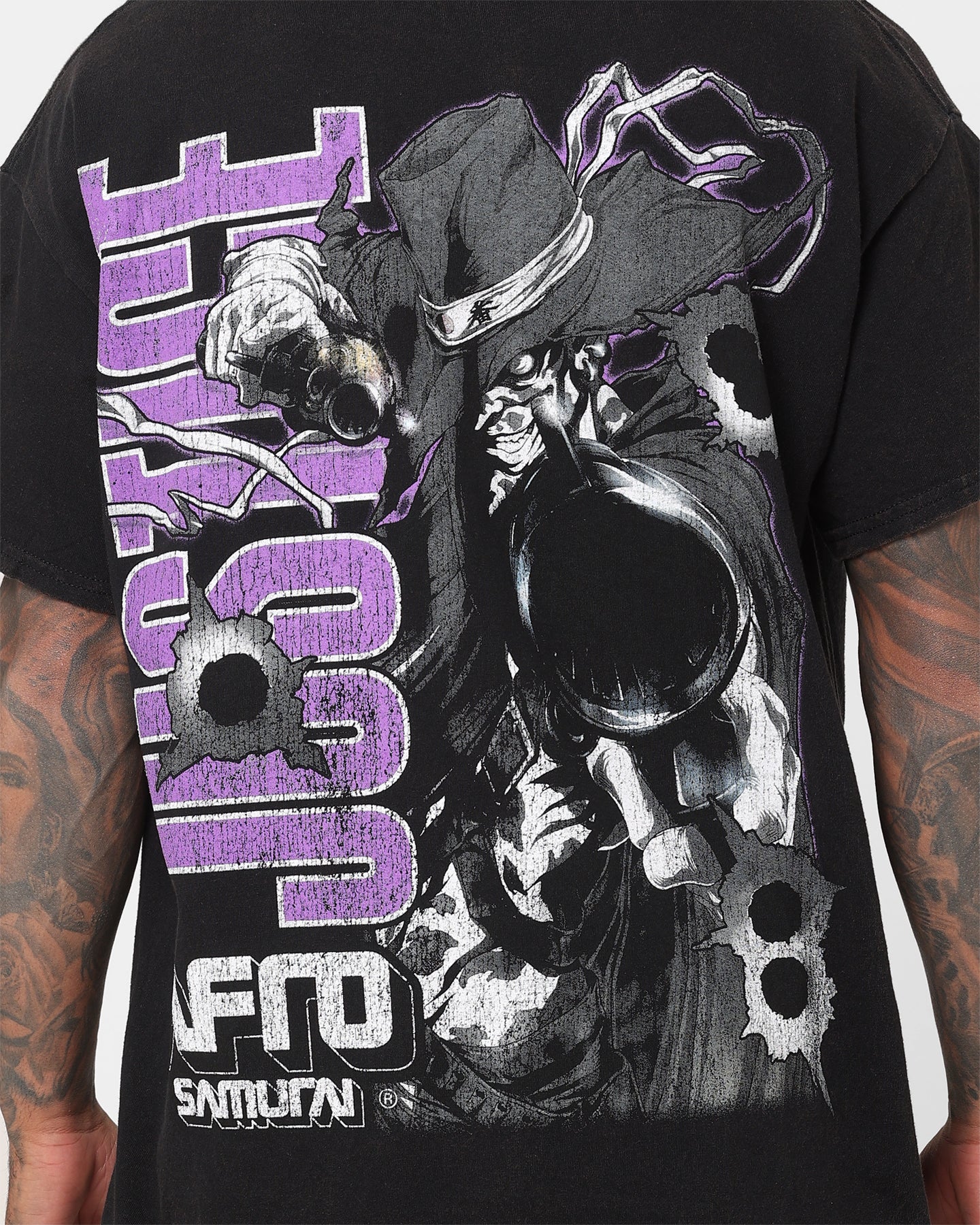 Goat Crew X Afro Samurai Justice Vintage T-Shirt Black Wash