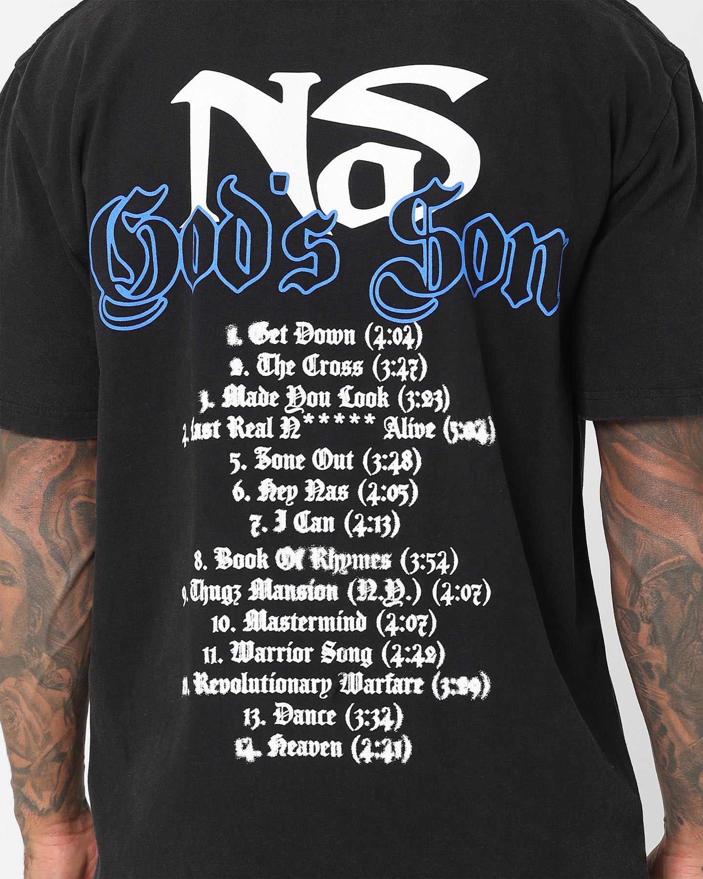 Nas Gods Son Black T-Shirt Washed Black