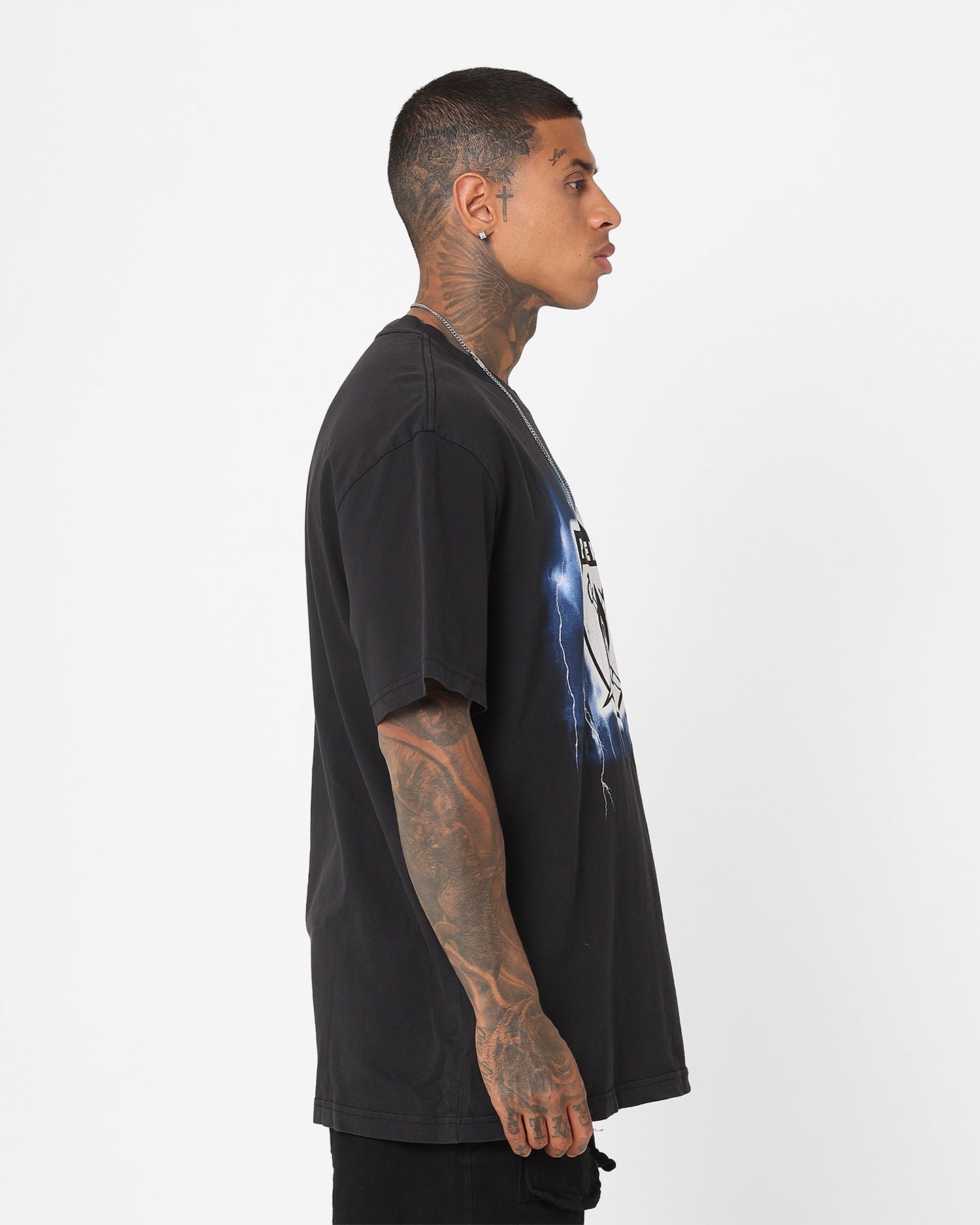 Mitchell & Ness Las Vegas Raiders Logo Lightning T-Shirt Black