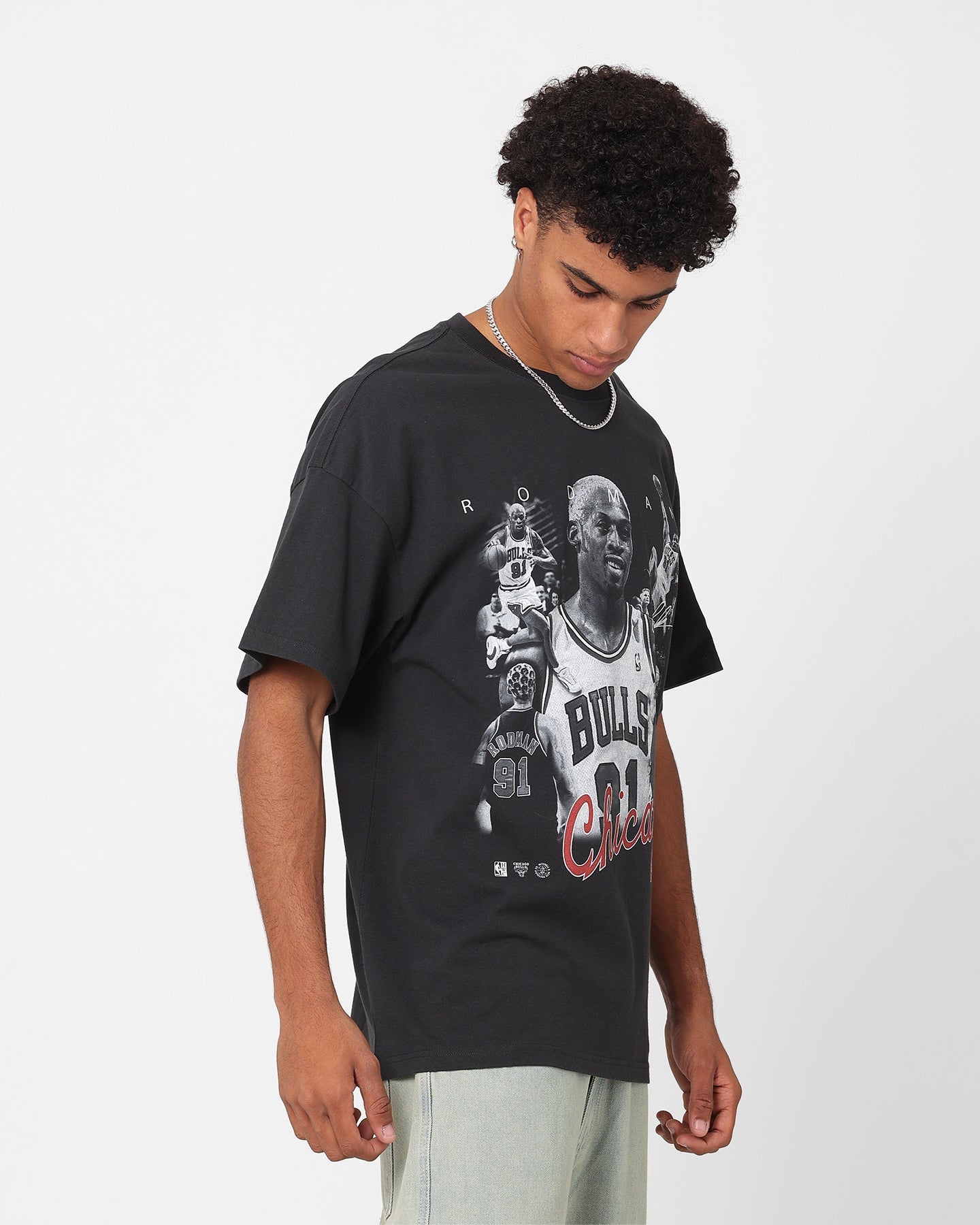 Mitchell & Ness Chicago Bulls Dennis Rodman Player Photo T-Shirt Faded Black