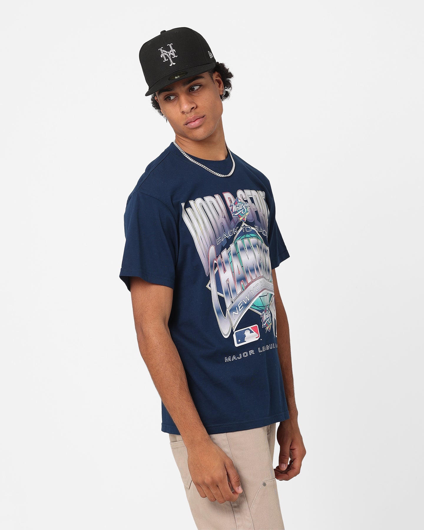 Majestic Athletic New York Yankees World Series Champ T-Shirt Faded Navy