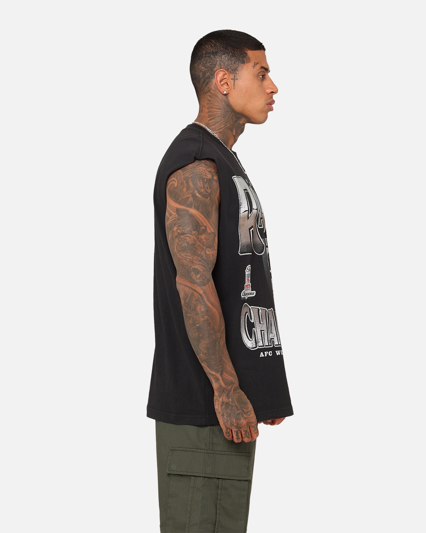 Mitchell & Ness Oakland Raiders Vintage Muscle T-Shirt Faded Black