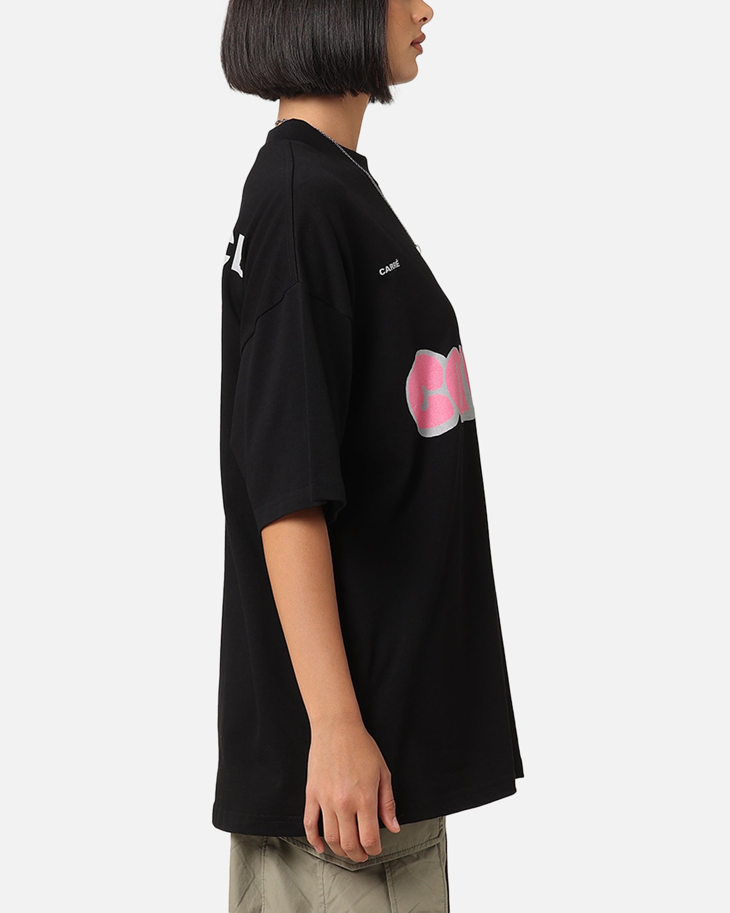 Carre Experienced Mock Oversized T-Shirt Black Style001